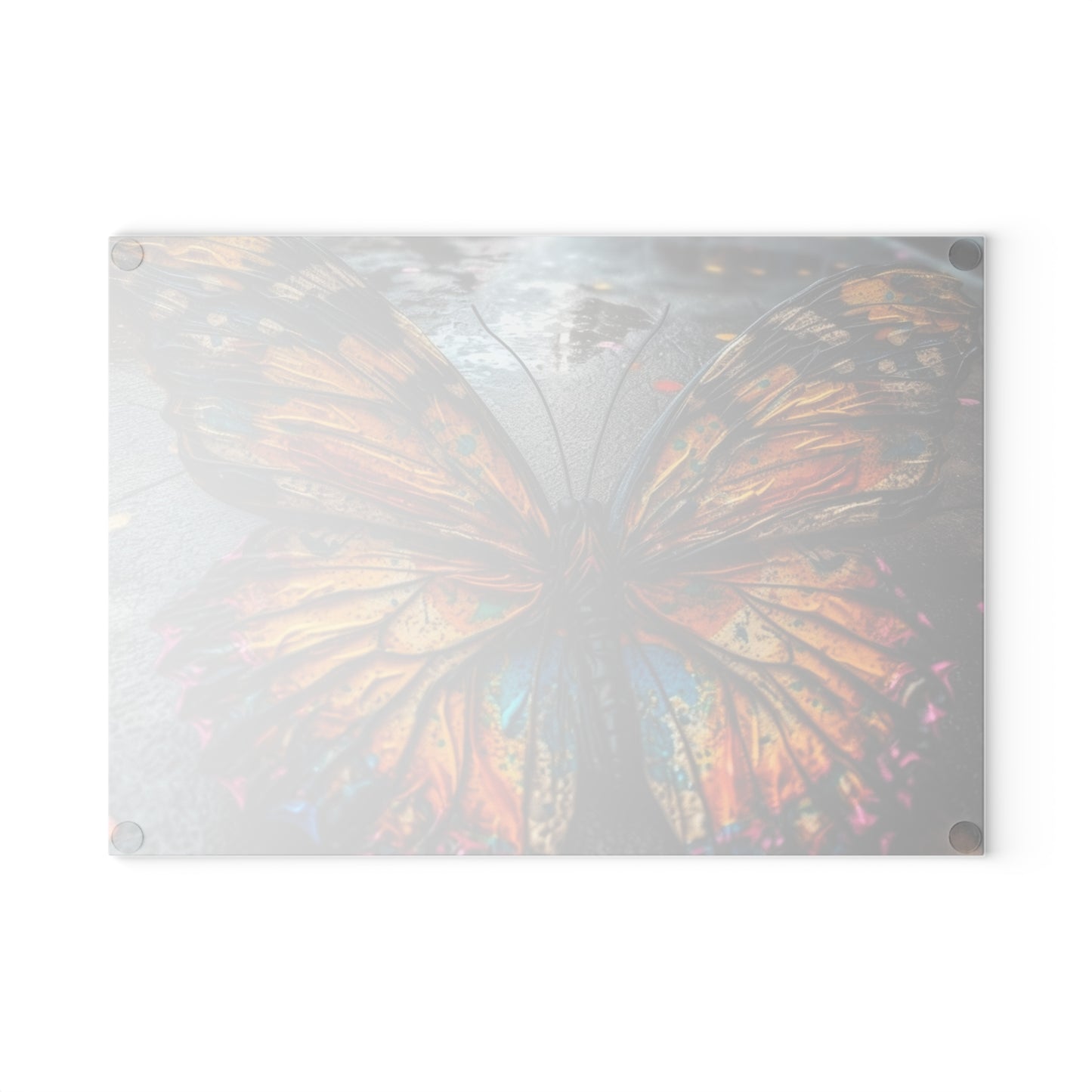 Glass Cutting Board Liquid Street Butterfly 1