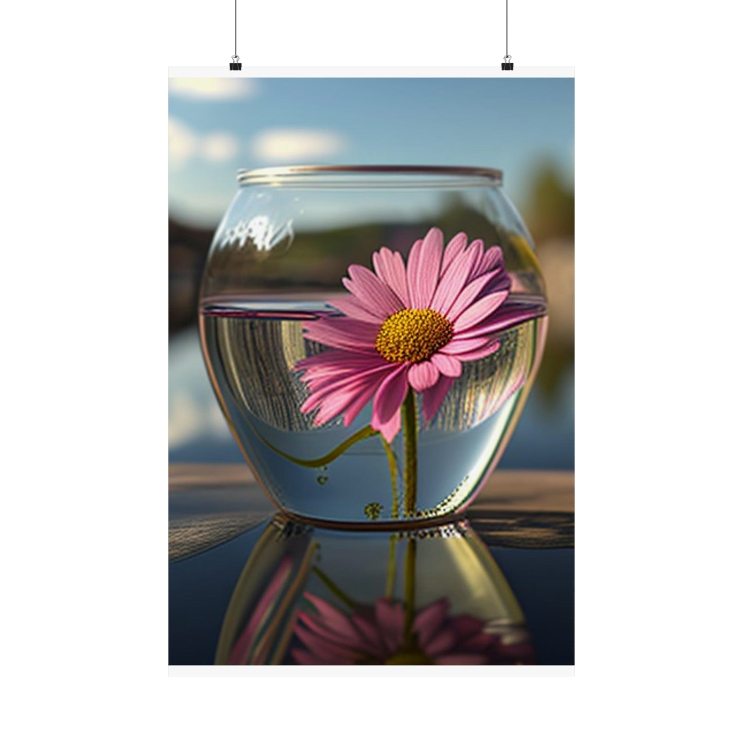 Premium Matte Vertical Posters Pink Daisy 3