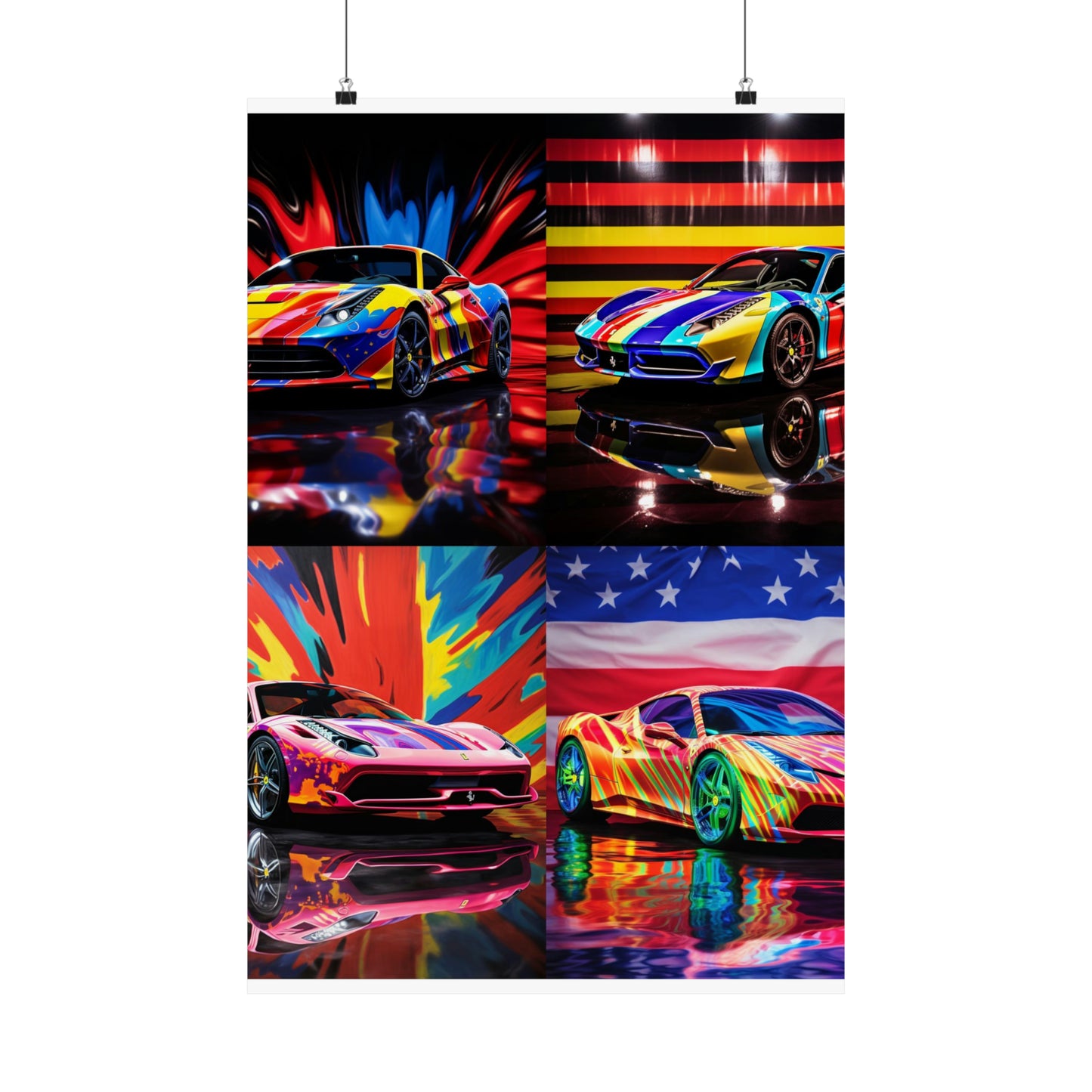 Premium Matte Vertical Posters Hyper Colorfull Ferrari 5