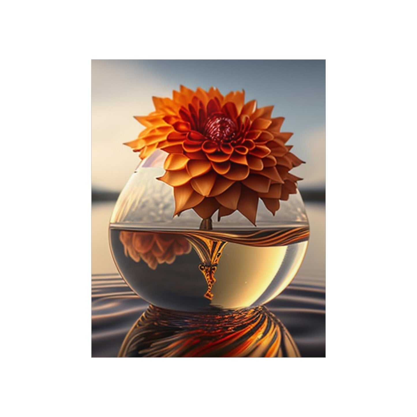 Premium Matte Vertical Posters Dahlia Orange 1