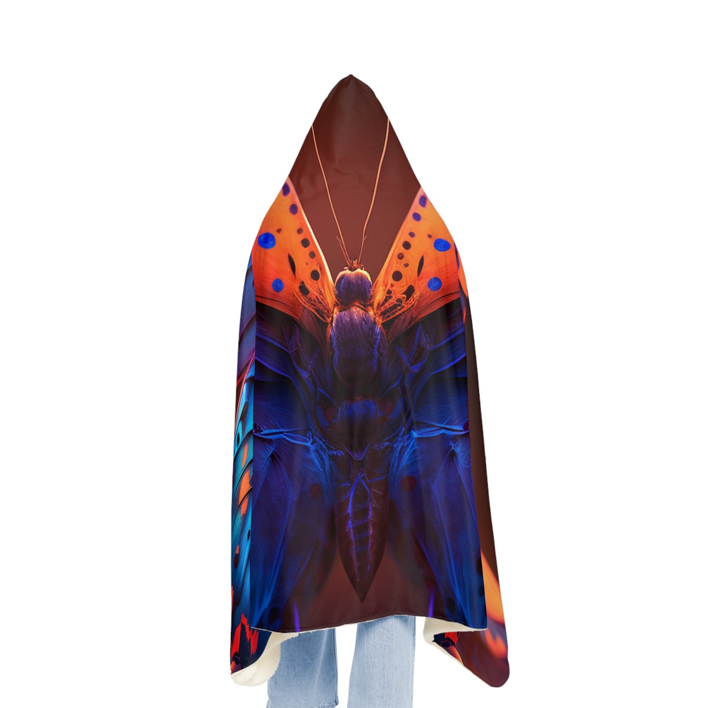 Snuggle Hooded Blanket Neon Butterfly Macro 3