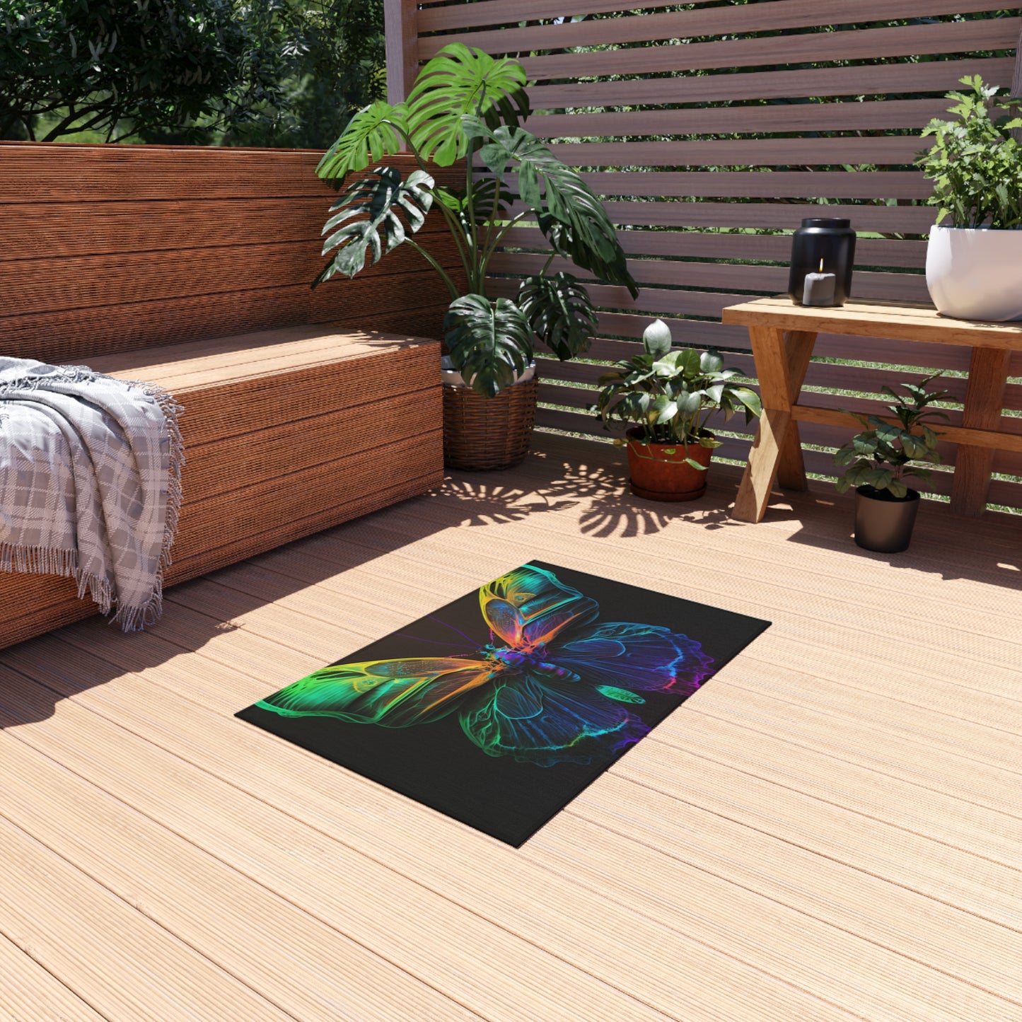 Outdoor Rug  Raw Hyper Color Butterfly 3