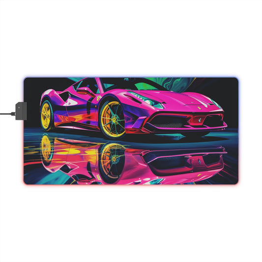 LED Gaming Mouse Pad Pink Ferrari Macro 4