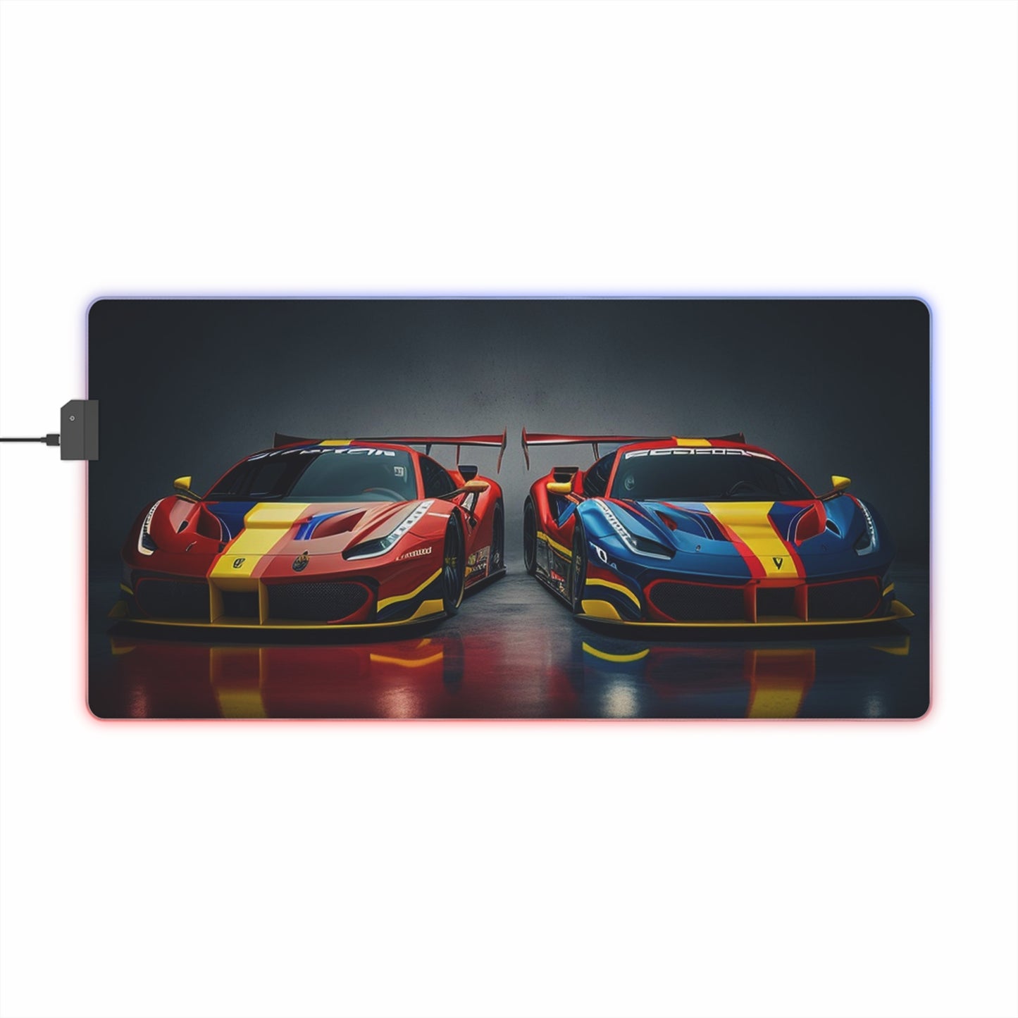 LED Gaming Mouse Pad Ferrari Red Blue 4