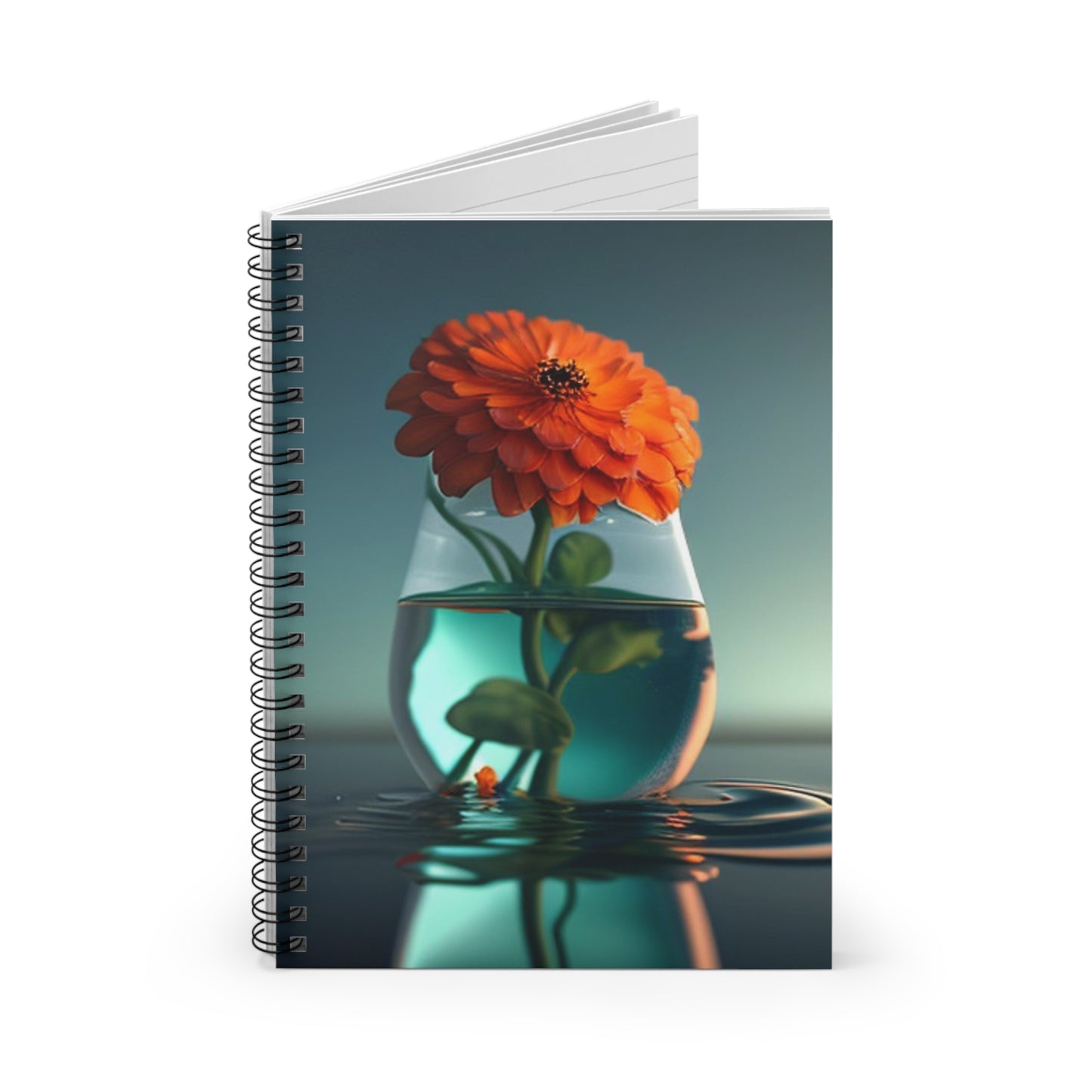 Spiral Notebook - Ruled Line Orange Zinnia 1