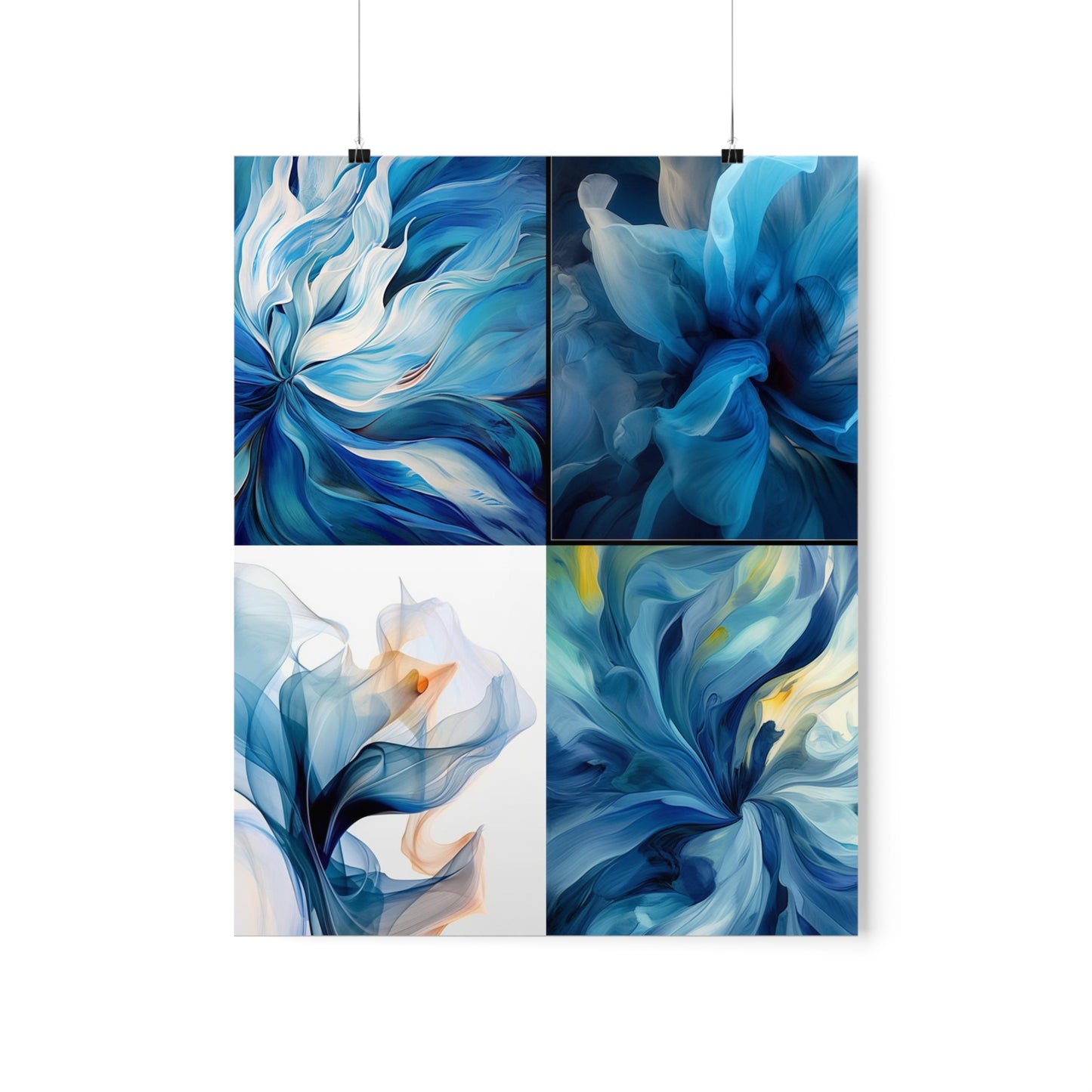 Premium Matte Vertical Posters Blue Tluip Abstract 5