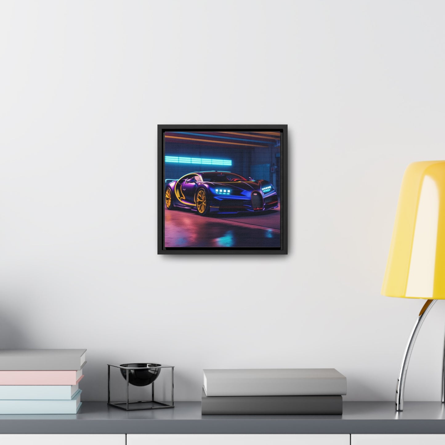 Gallery Canvas Wraps, Square Frame Hyper Bugatti Neon Chiron 4