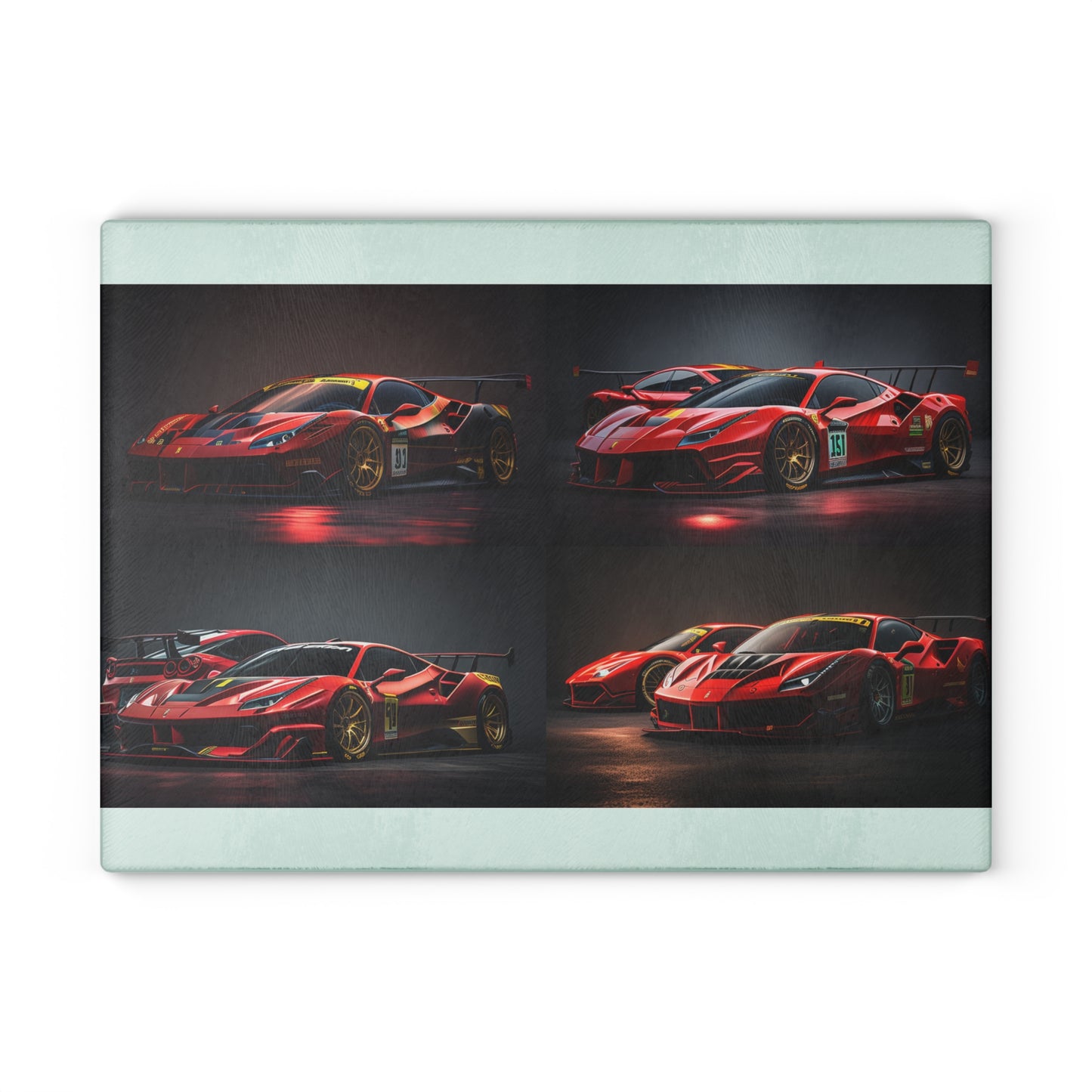 Glass Cutting Board Ferrari Red 5