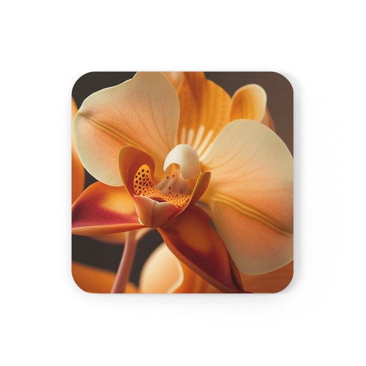 Corkwood Coaster Set Orange Orchid 3