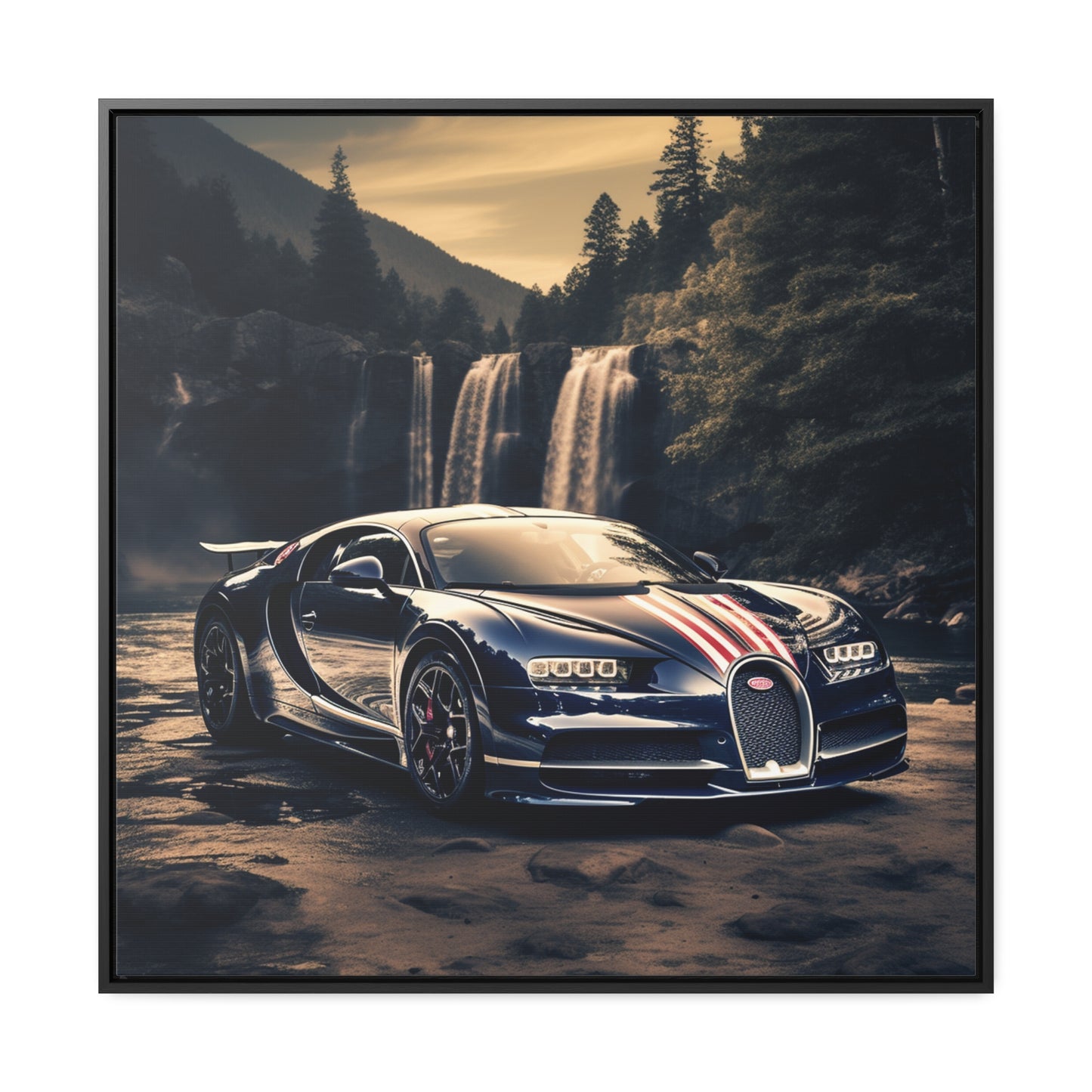 Gallery Canvas Wraps, Square Frame Bugatti Waterfall 2