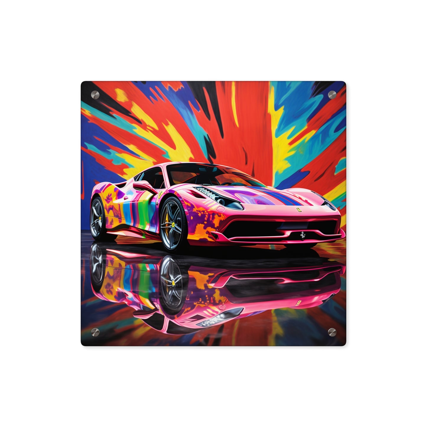 Acrylic Wall Art Panels Hyper Colorfull Ferrari 3