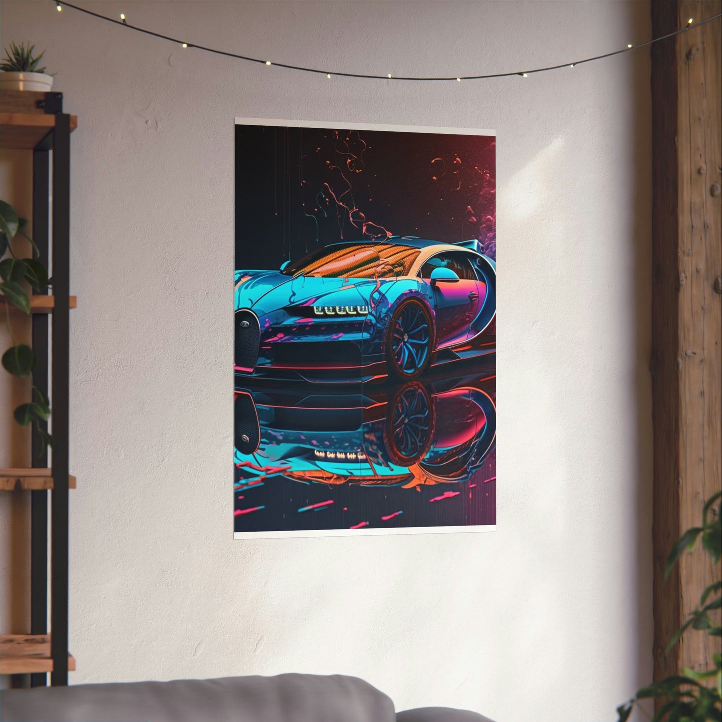 Premium Matte Vertical Posters Bugatti Neon Chiron 4