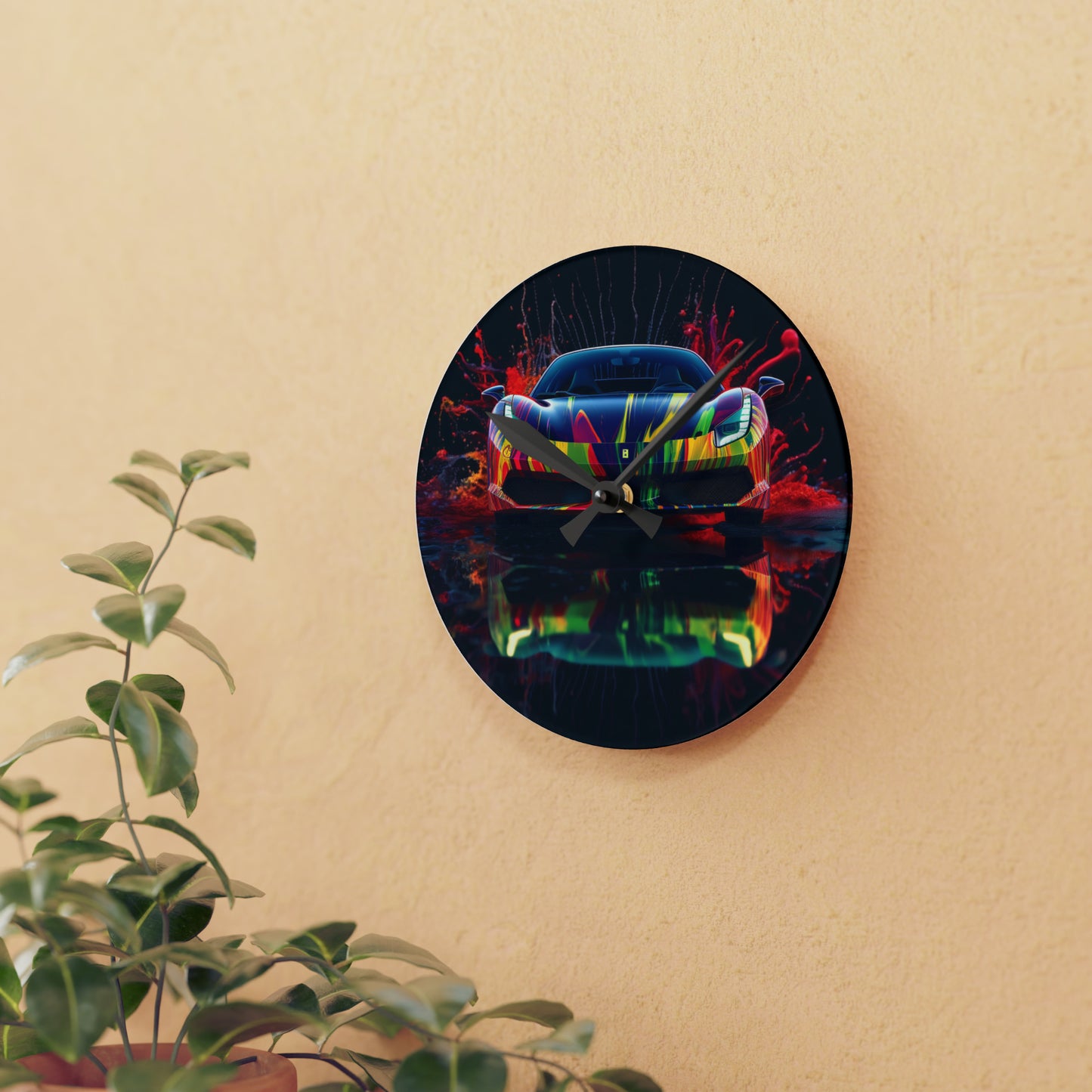 Acrylic Wall Clock Ferrari Fusion Water 1