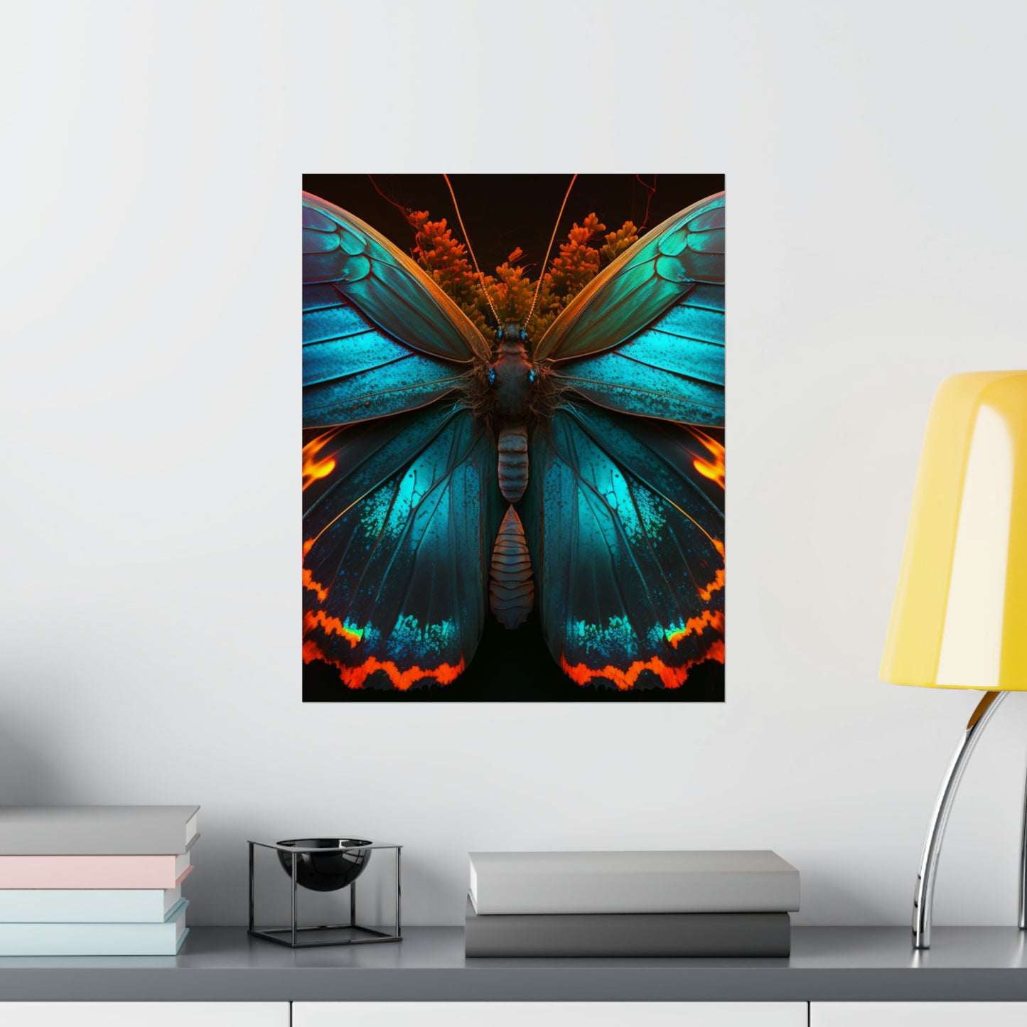 Premium Matte Vertical Posters Neon Butterfly Flair 3