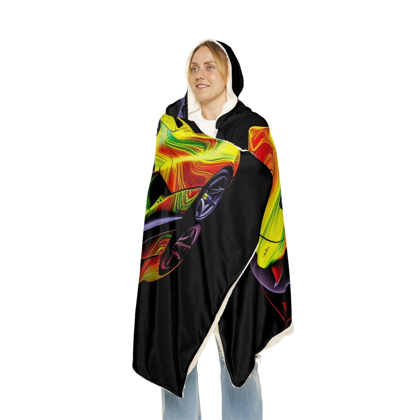 Snuggle Hooded Blanket Ferrari Neon 4