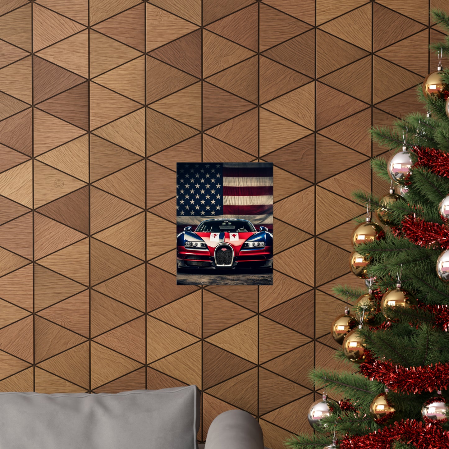 Premium Matte Vertical Posters Bugatti American Flag 3