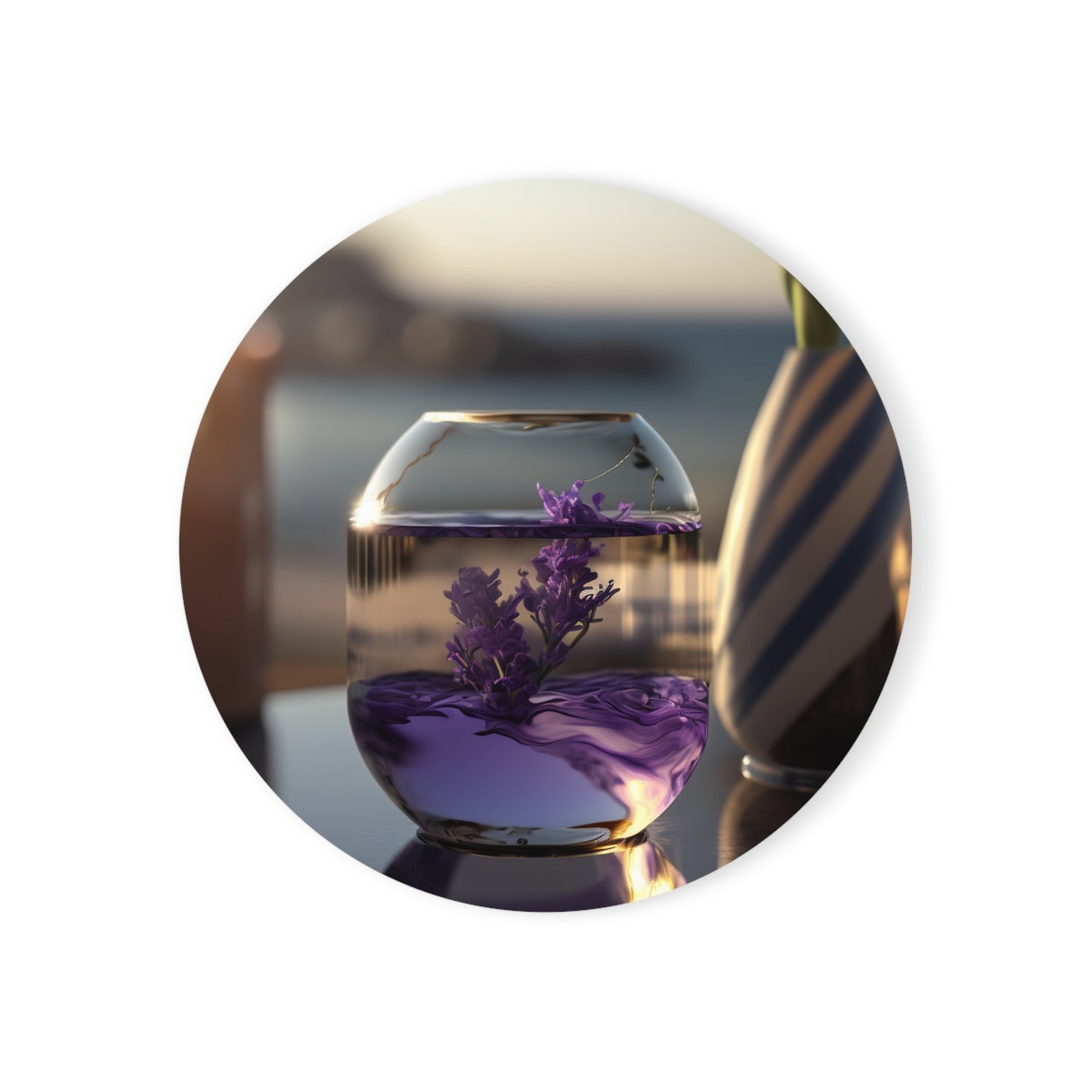 Cork Back Coaster Lavender in a vase 1