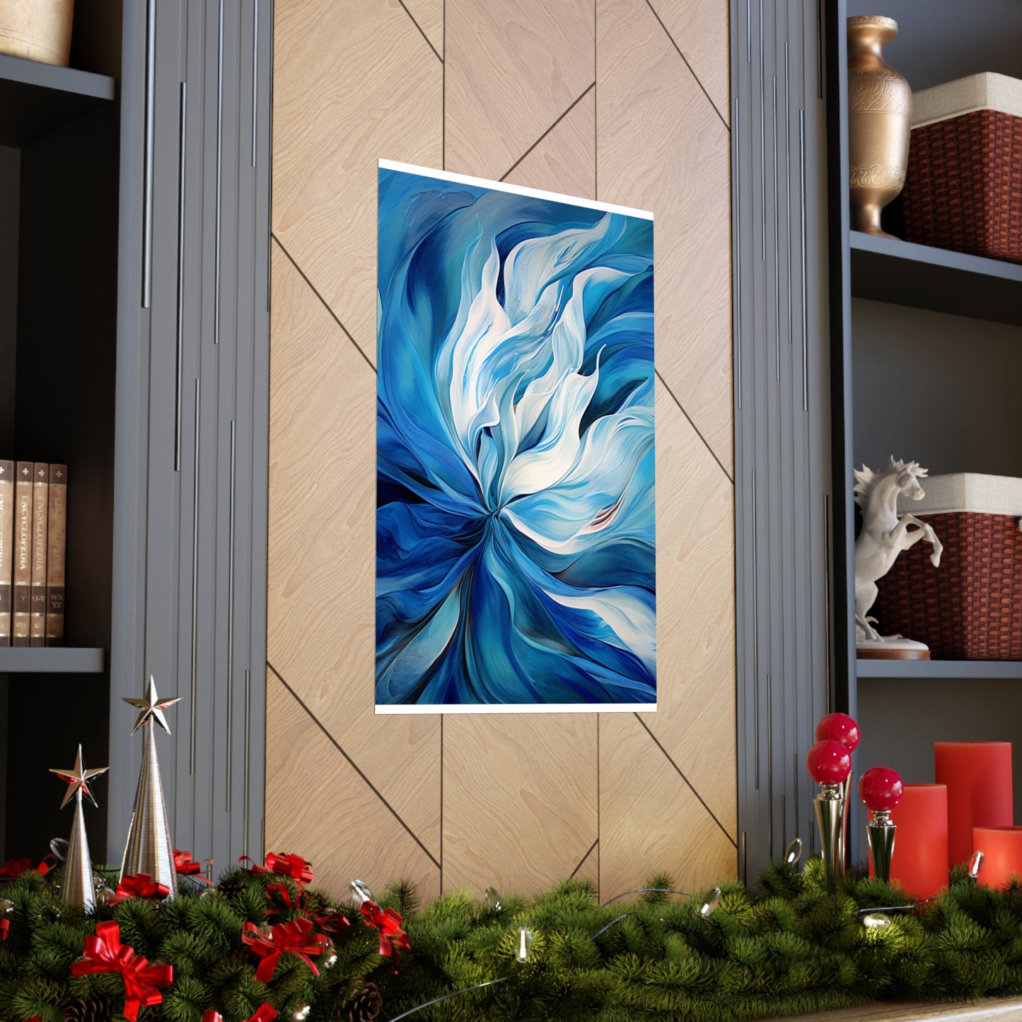 Premium Matte Vertical Posters Blue Tluip Abstract 1