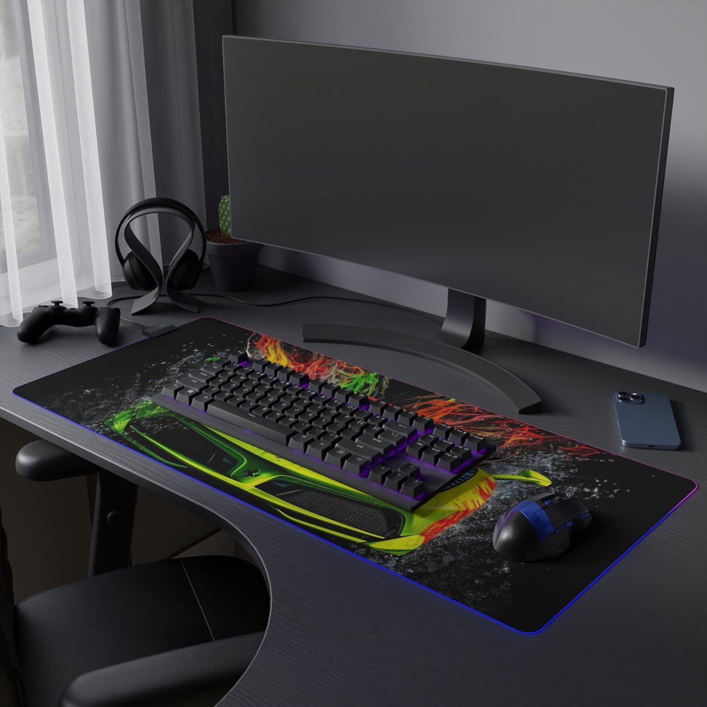 LED Gaming Mouse Pad Farrari Water 1