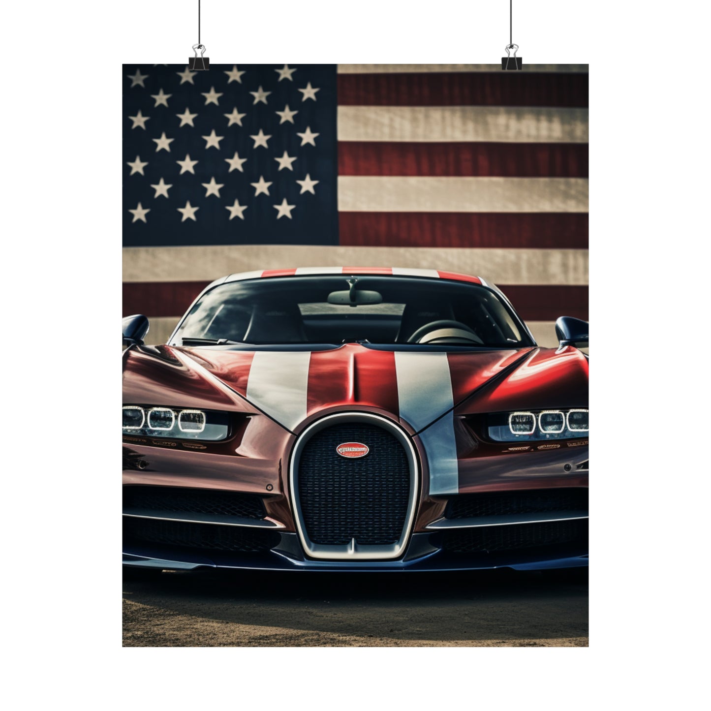 Premium Matte Vertical Posters Bugatti Flag 1