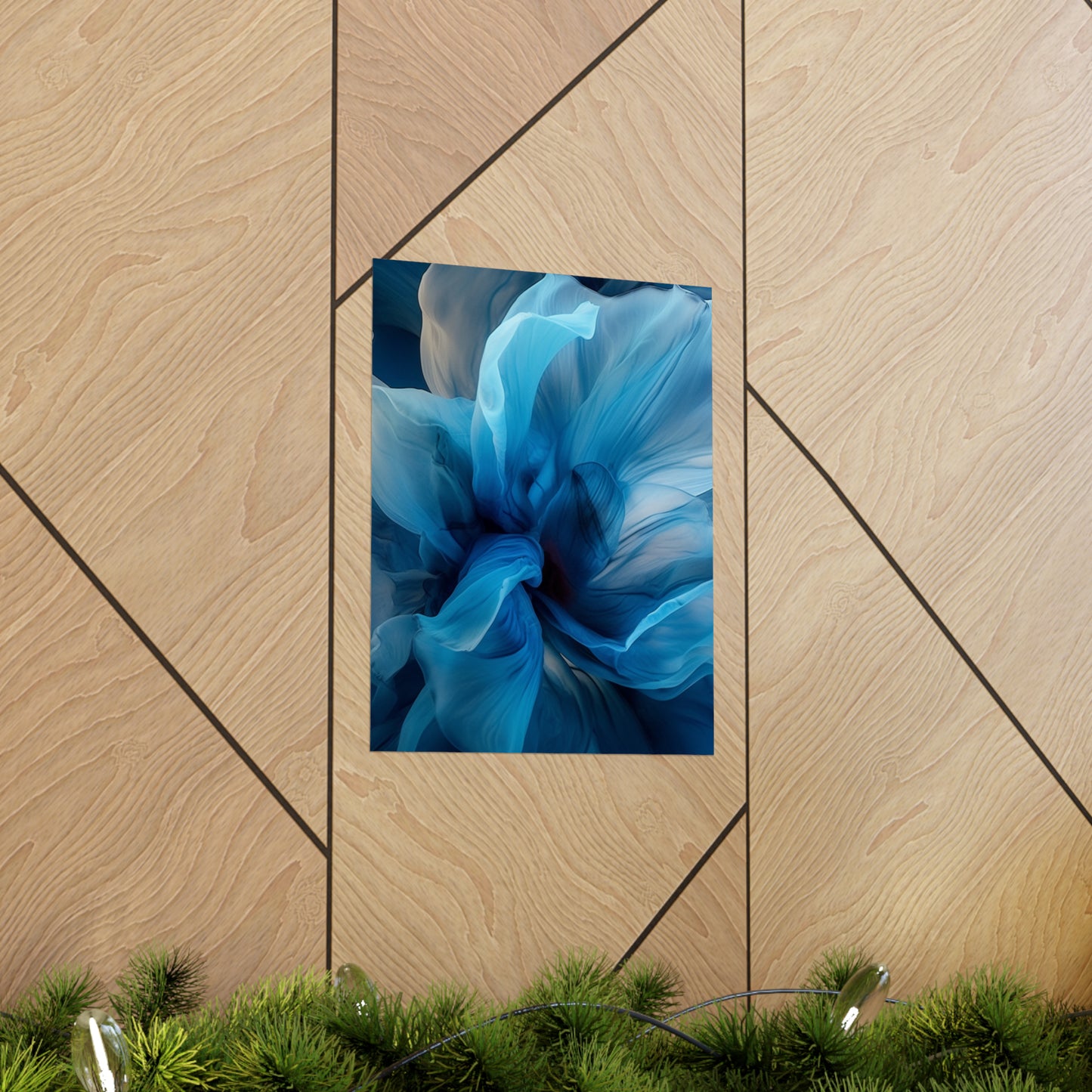 Premium Matte Vertical Posters Blue Tluip Abstract 2