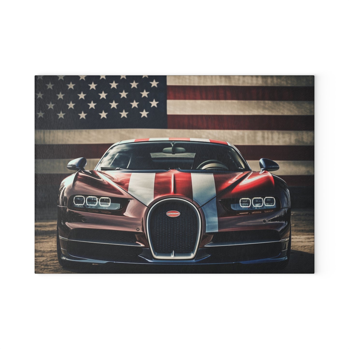 Glass Cutting Board Bugatti Flag 1