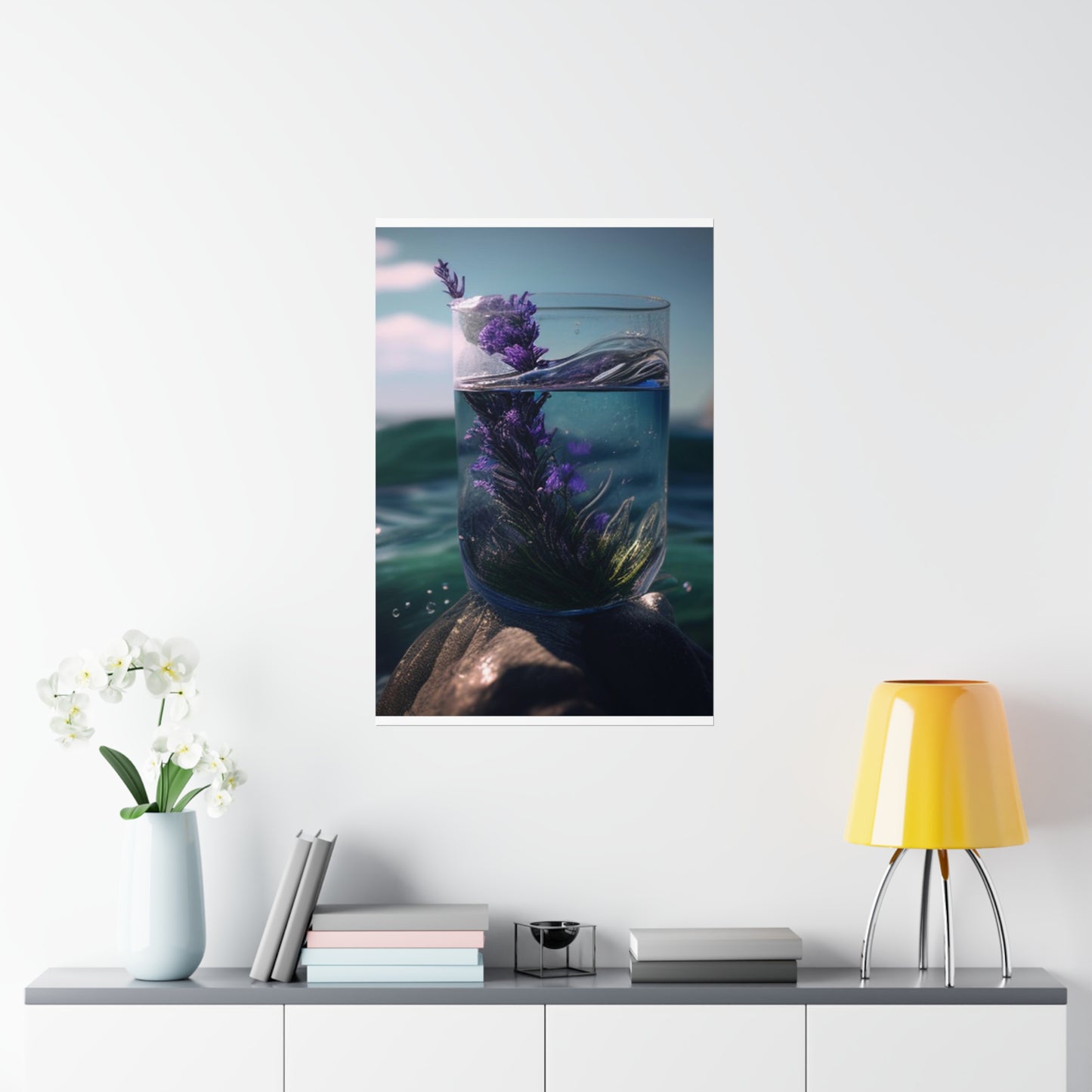 Premium Matte Vertical Posters Lavender in a vase 2