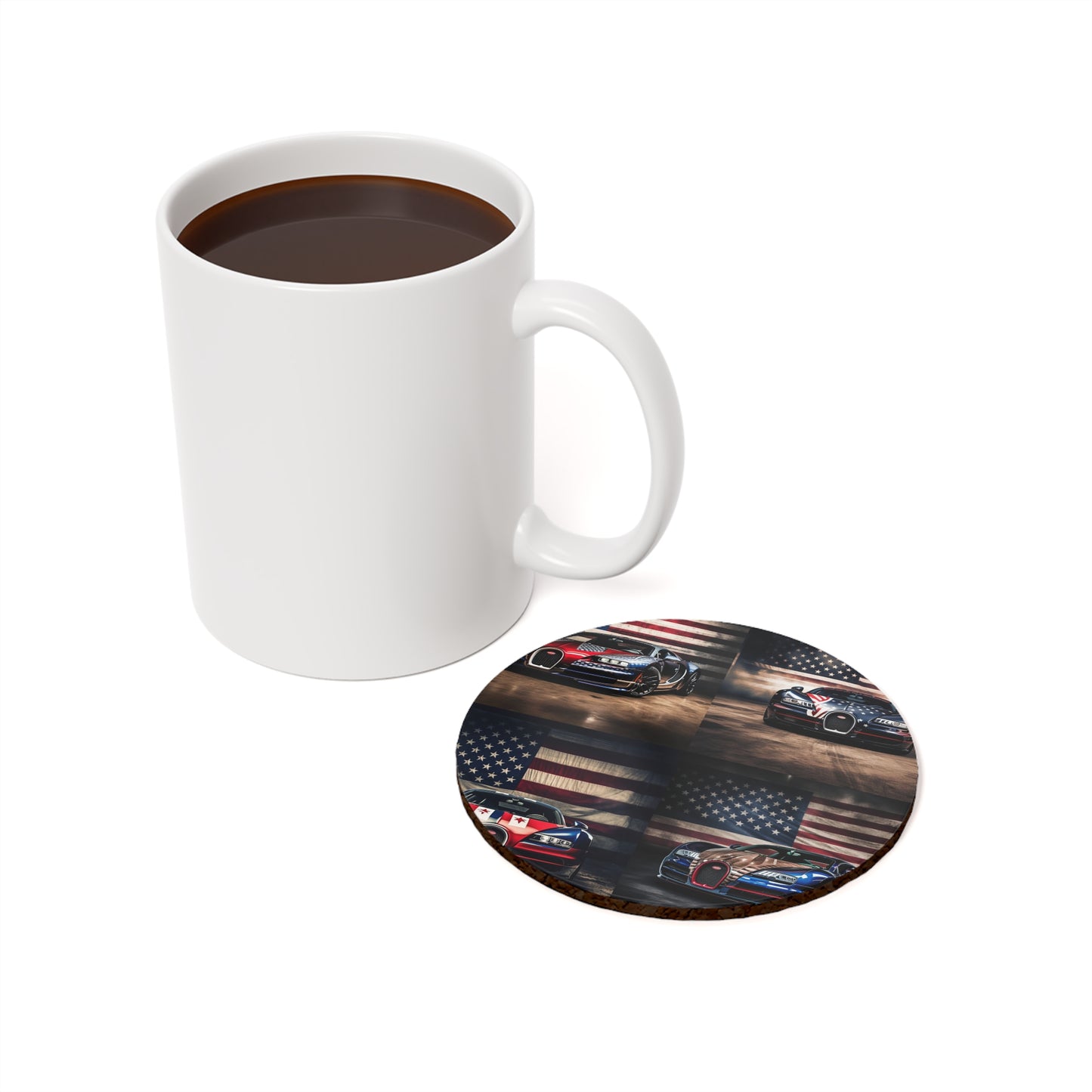 Cork Back Coaster Bugatti American Flag 5