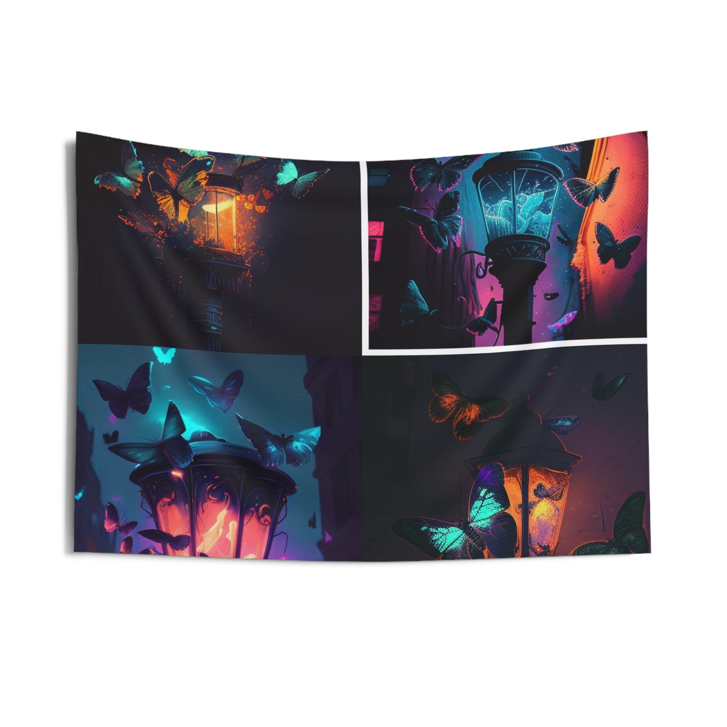 Indoor Wall Tapestries Street Light Butterfly 5