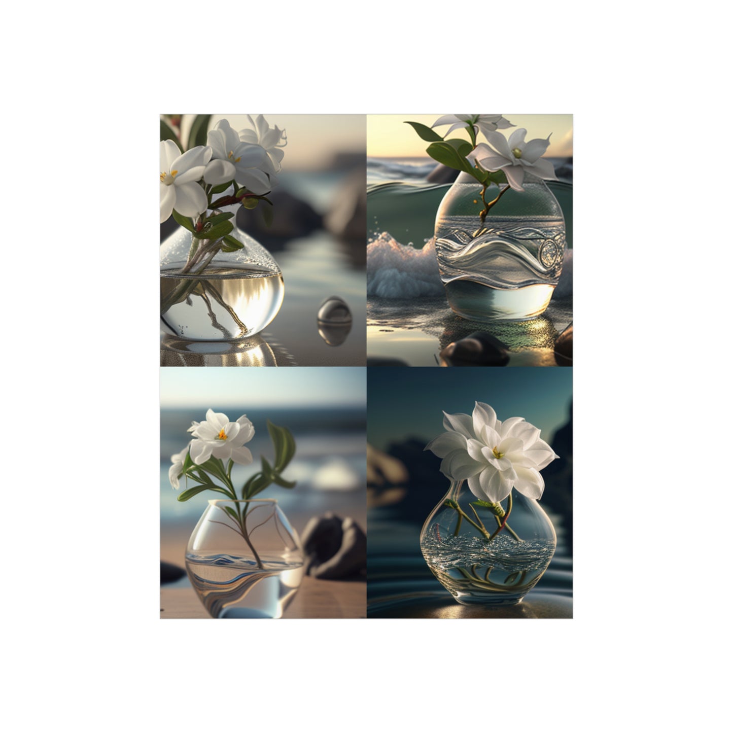 Premium Matte Vertical Posters Jasmine glass vase 5