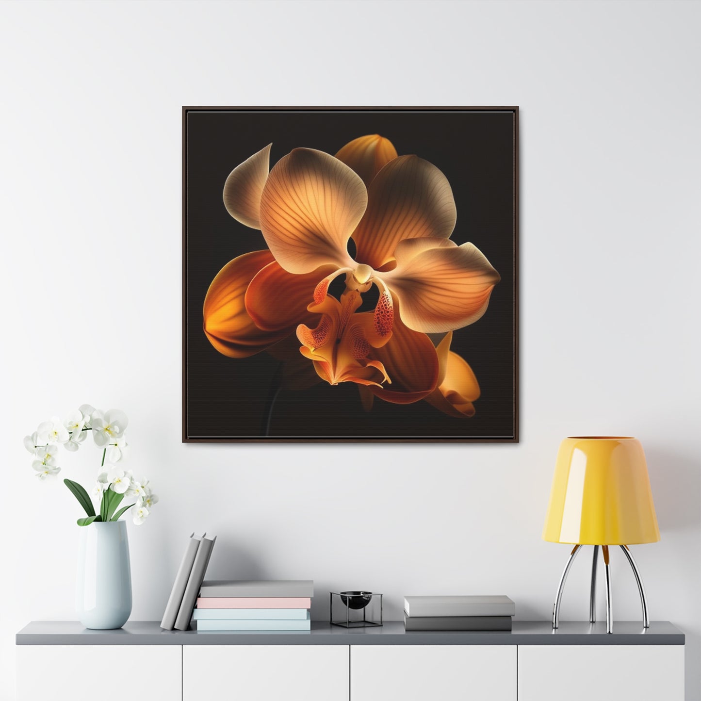 Gallery Canvas Wraps, Square Frame Orange Orchid 2