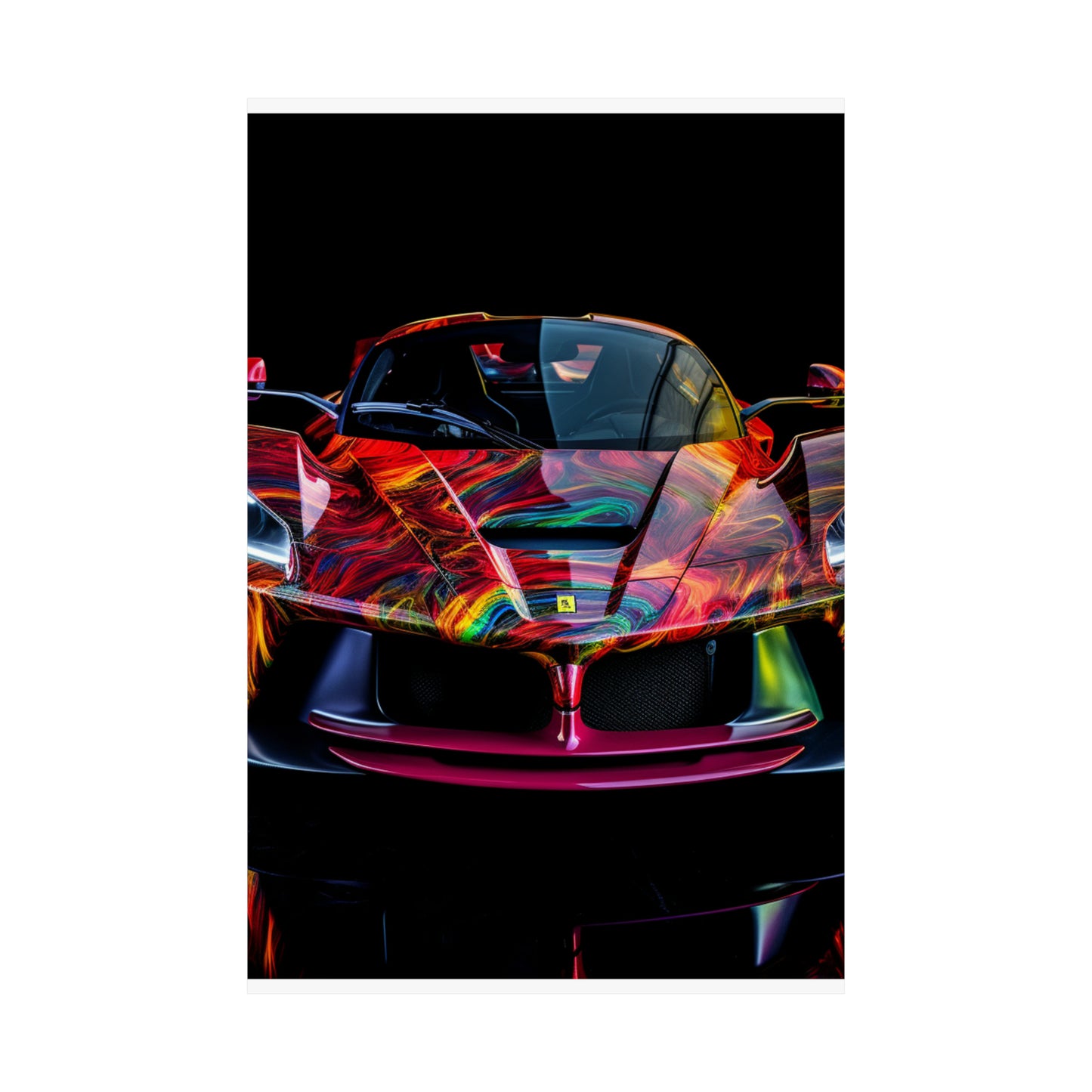 Premium Matte Vertical Posters Ferrari Neon 3