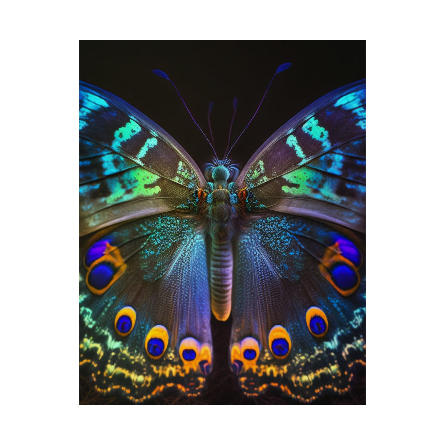 Premium Matte Vertical Posters Neon Hue Butterfly 3