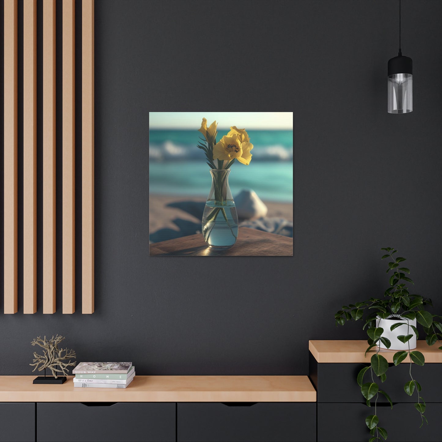 Canvas Gallery Wraps Yellow Gladiolus glass 4