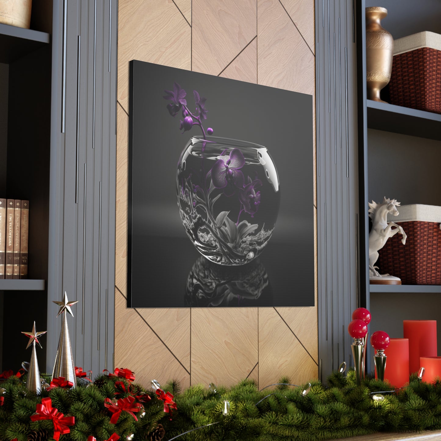 Canvas Gallery Wraps Purple Orchid Glass vase 3