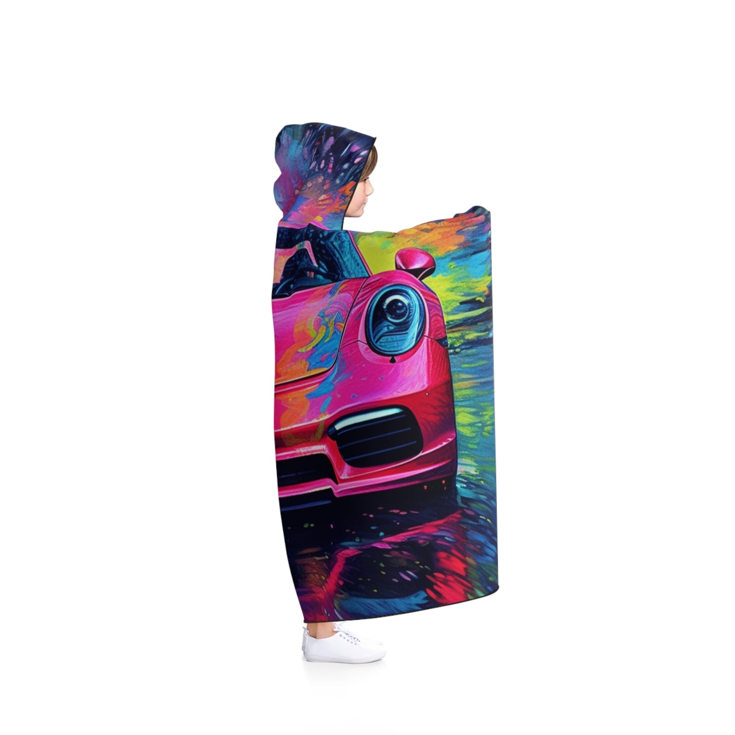 Hooded Blanket Pink Porsche water fusion 3