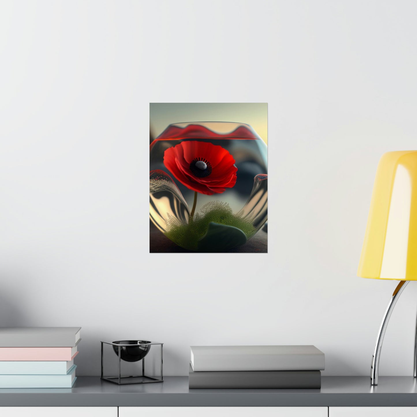 Premium Matte Vertical Posters Red Anemone in a Vase 3