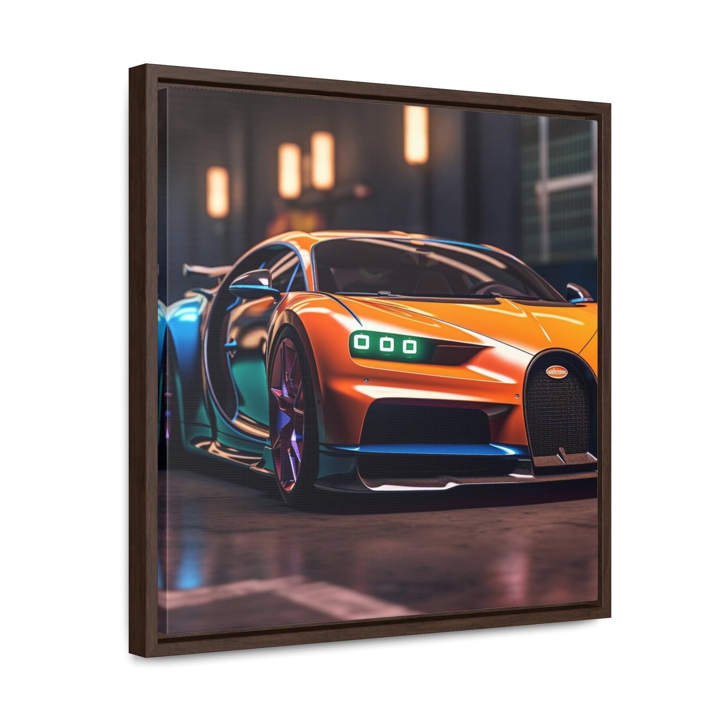 Gallery Canvas Wraps, Square Frame Hyper Bugatti Neon Chiron 1