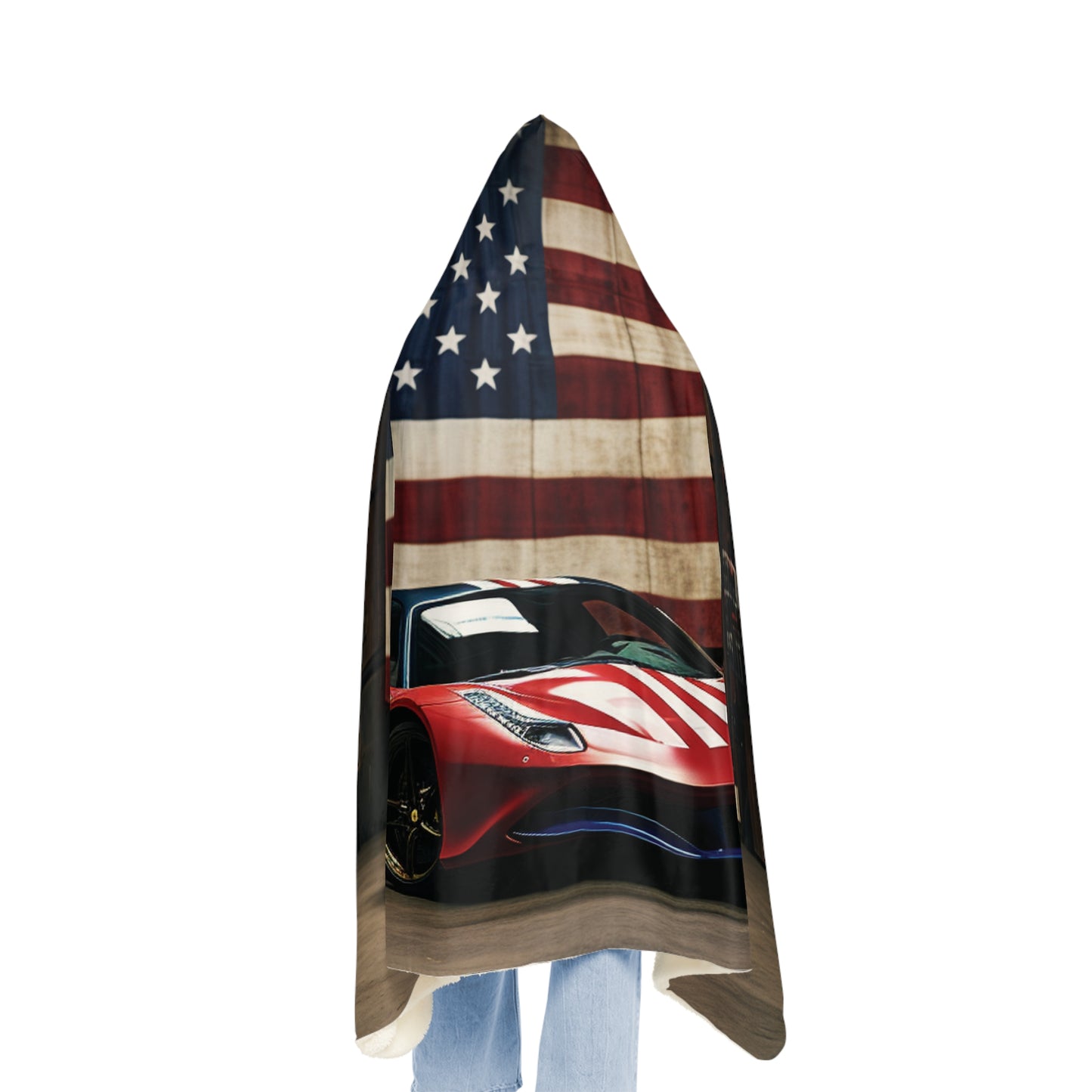 Snuggle Hooded Blanket American Flag Farrari 4