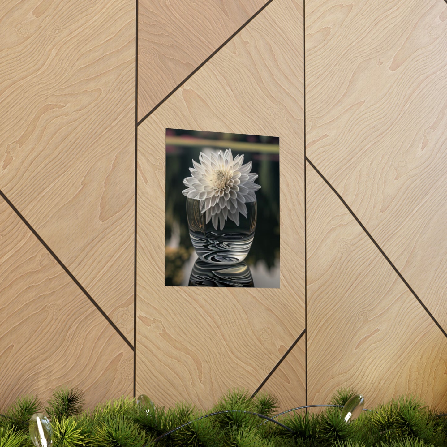 Premium Matte Vertical Posters White Dahlia 2