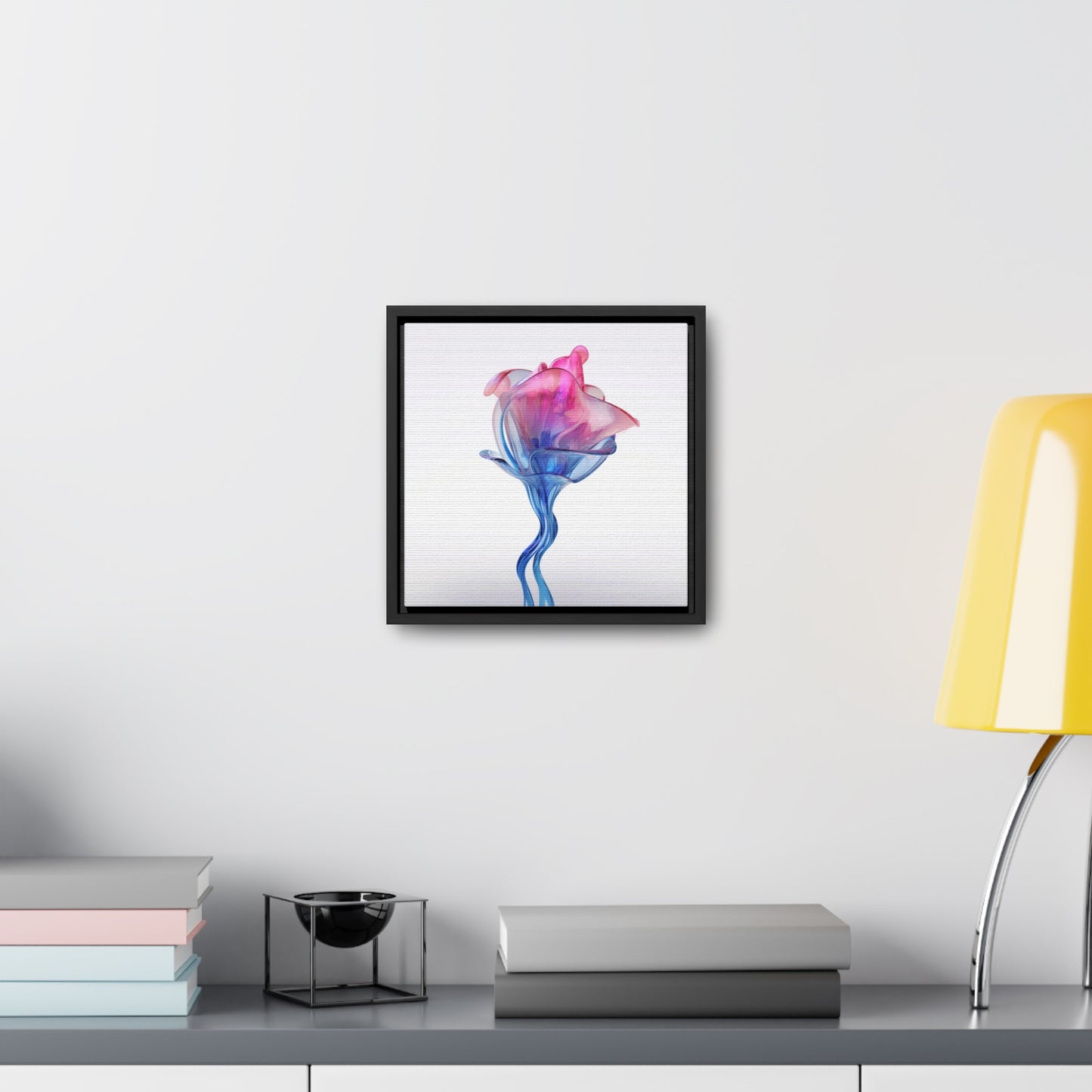 Gallery Canvas Wraps, Square Frame Pink & Blue Tulip Rose 4