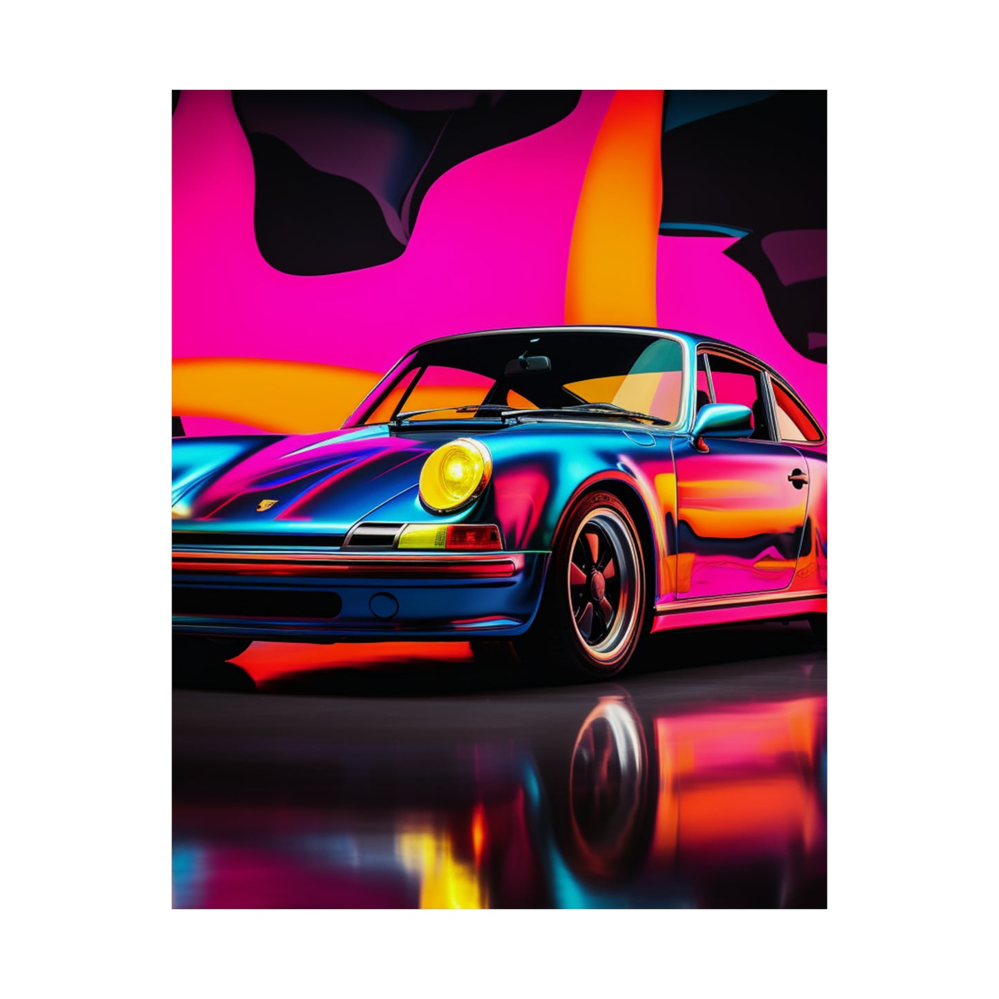 Premium Matte Vertical Posters Macro Porsche 2