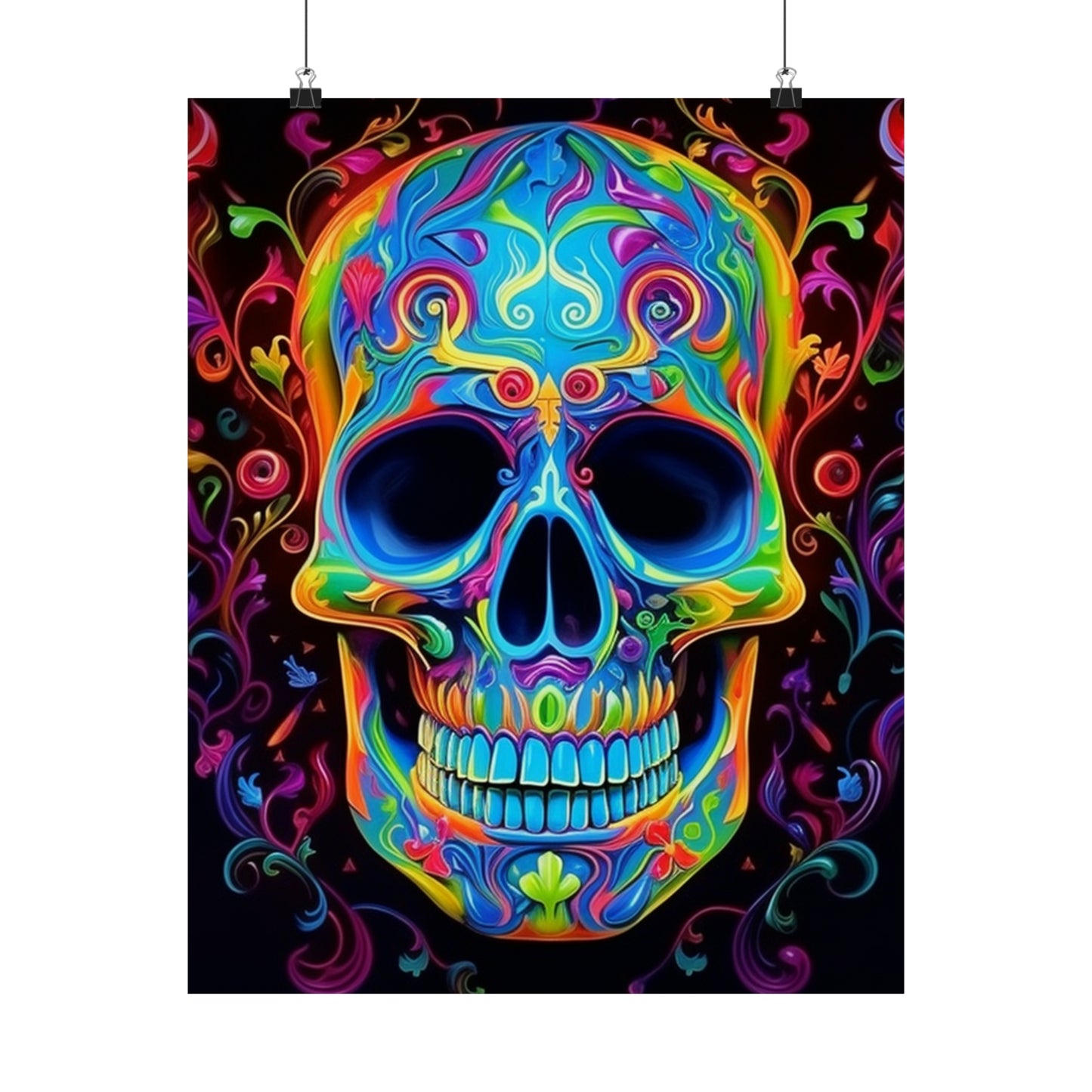 Premium Matte Vertical Posters Macro Skull Color 4