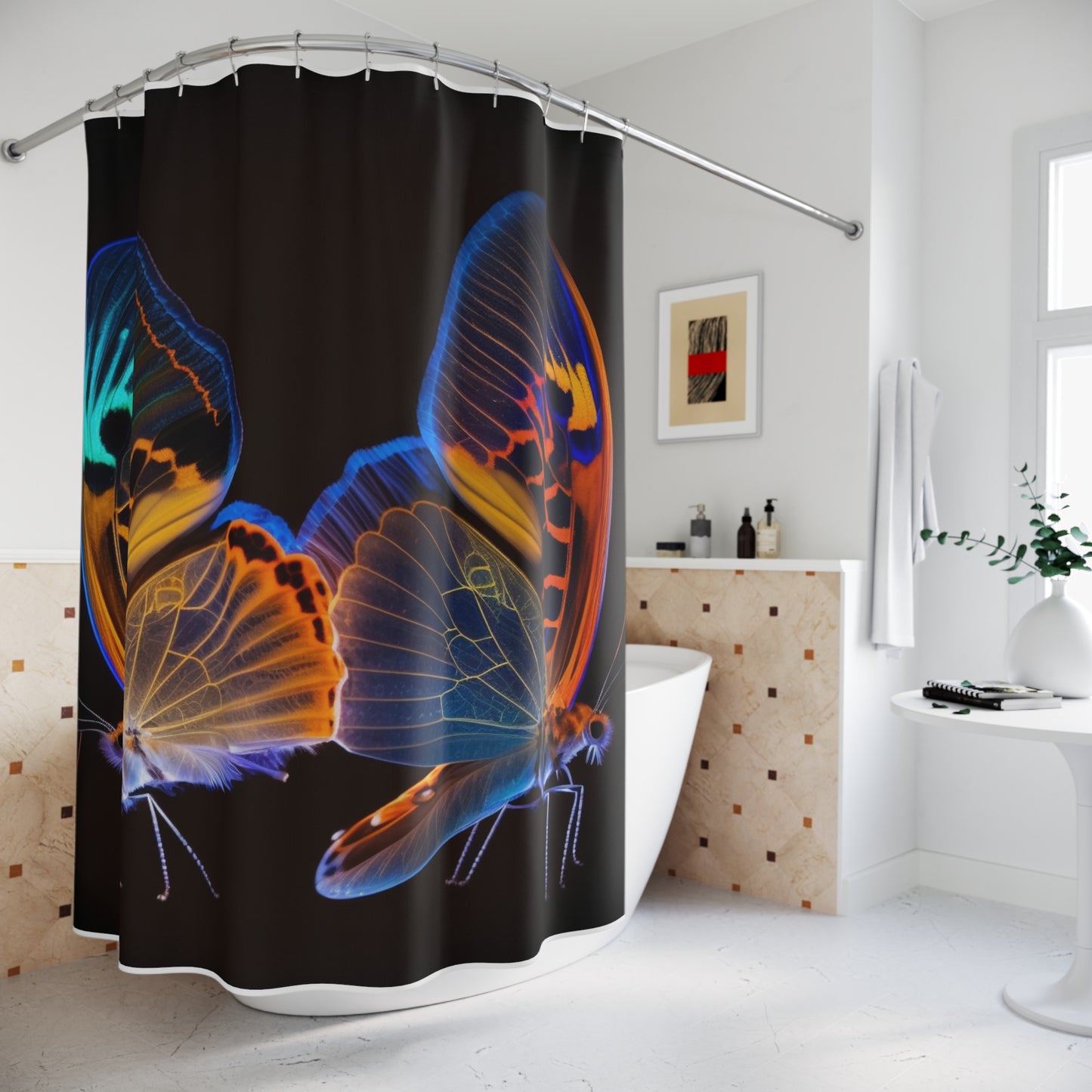 Polyester Shower Curtain Neon Glo Butterfly 2