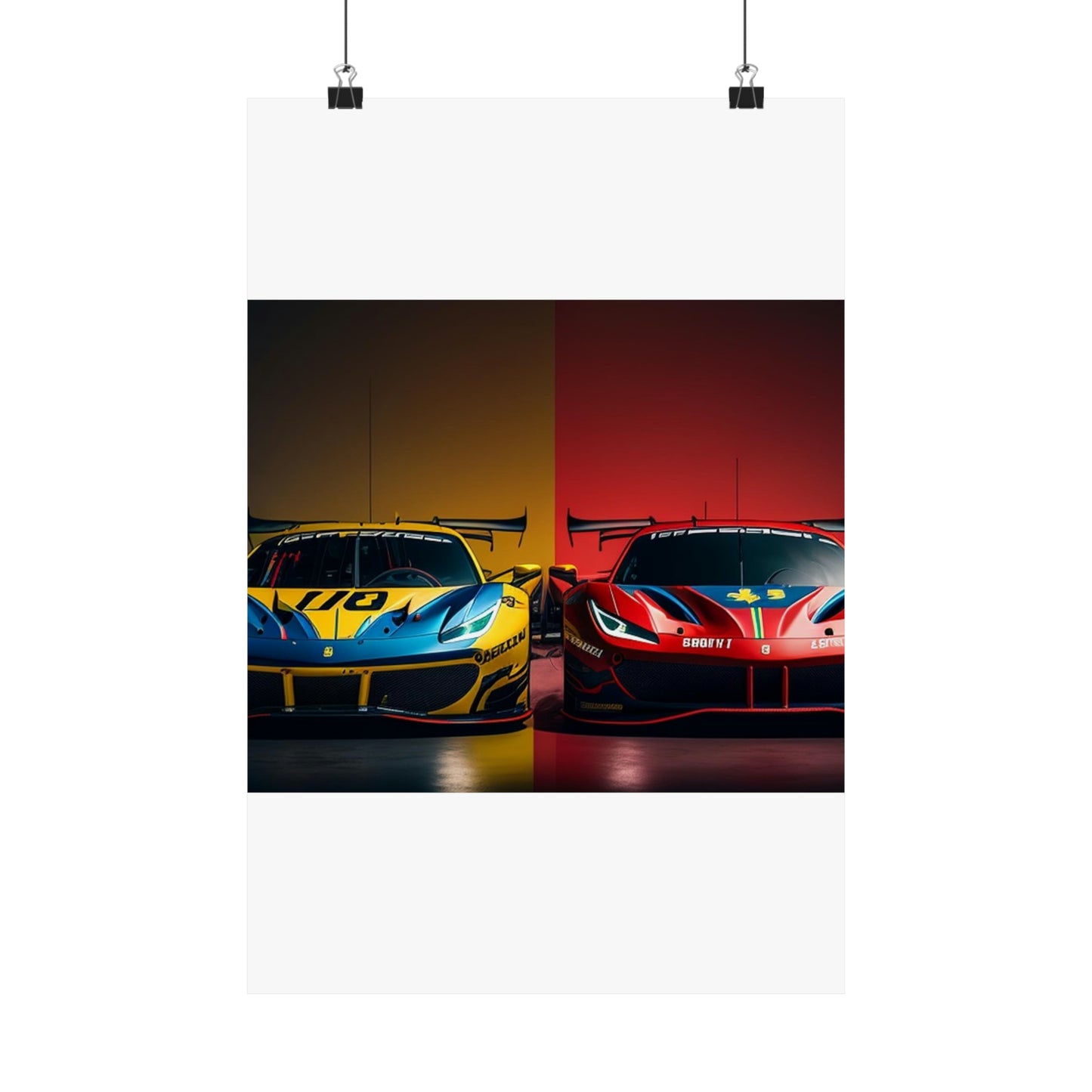 Premium Matte Vertical Posters Ferrari Red Blue 3