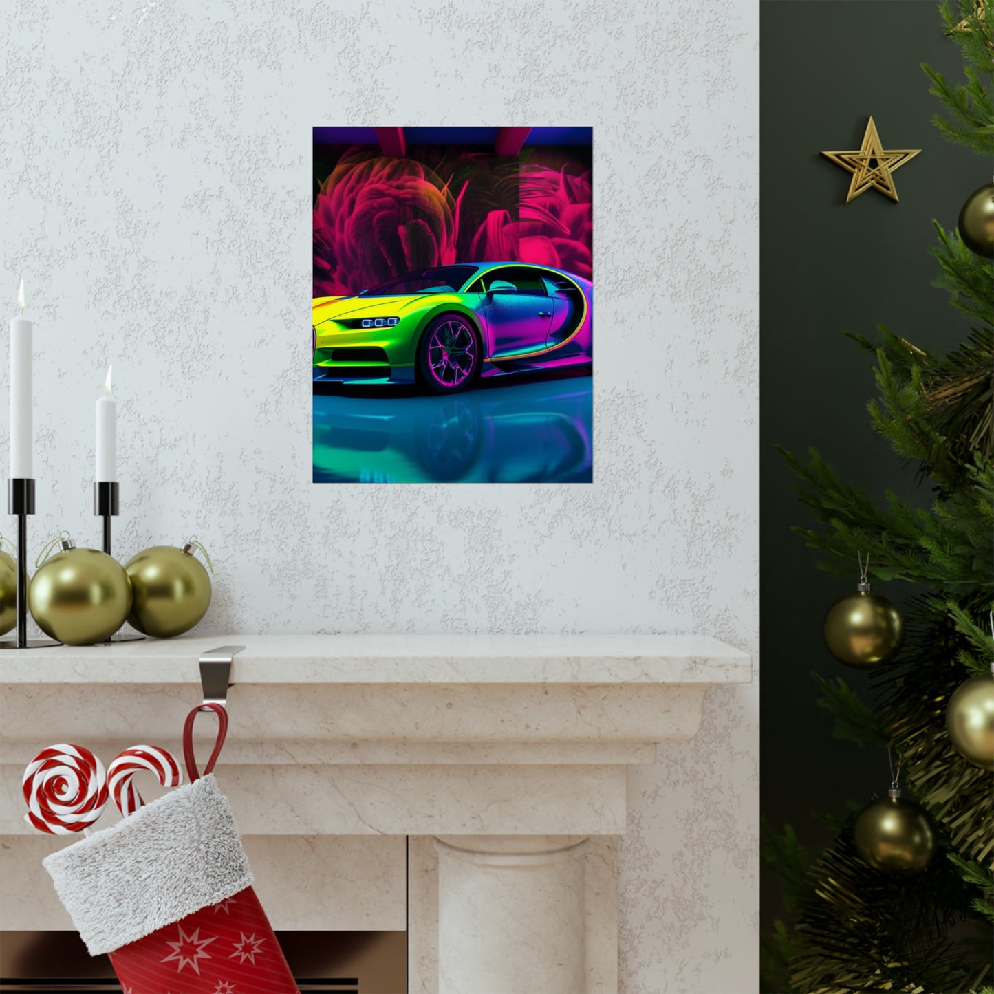 Premium Matte Vertical Posters Florescent Bugatti Flair 1