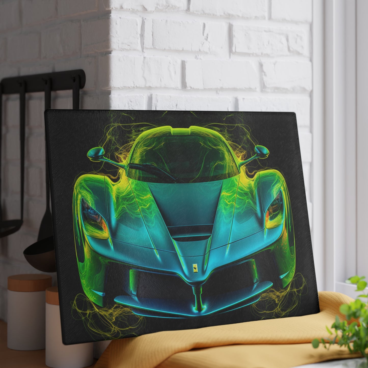 Glass Cutting Board Ferrari Neon 2