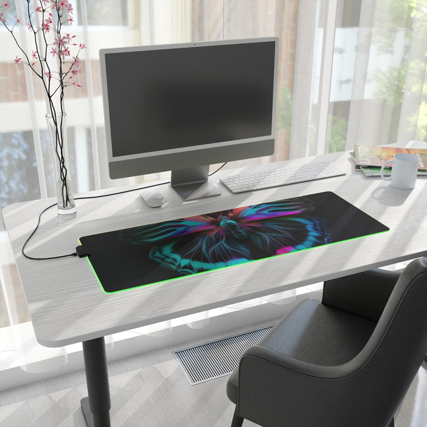 LED Gaming Mouse Pad Neon Butterfly Fusion 3