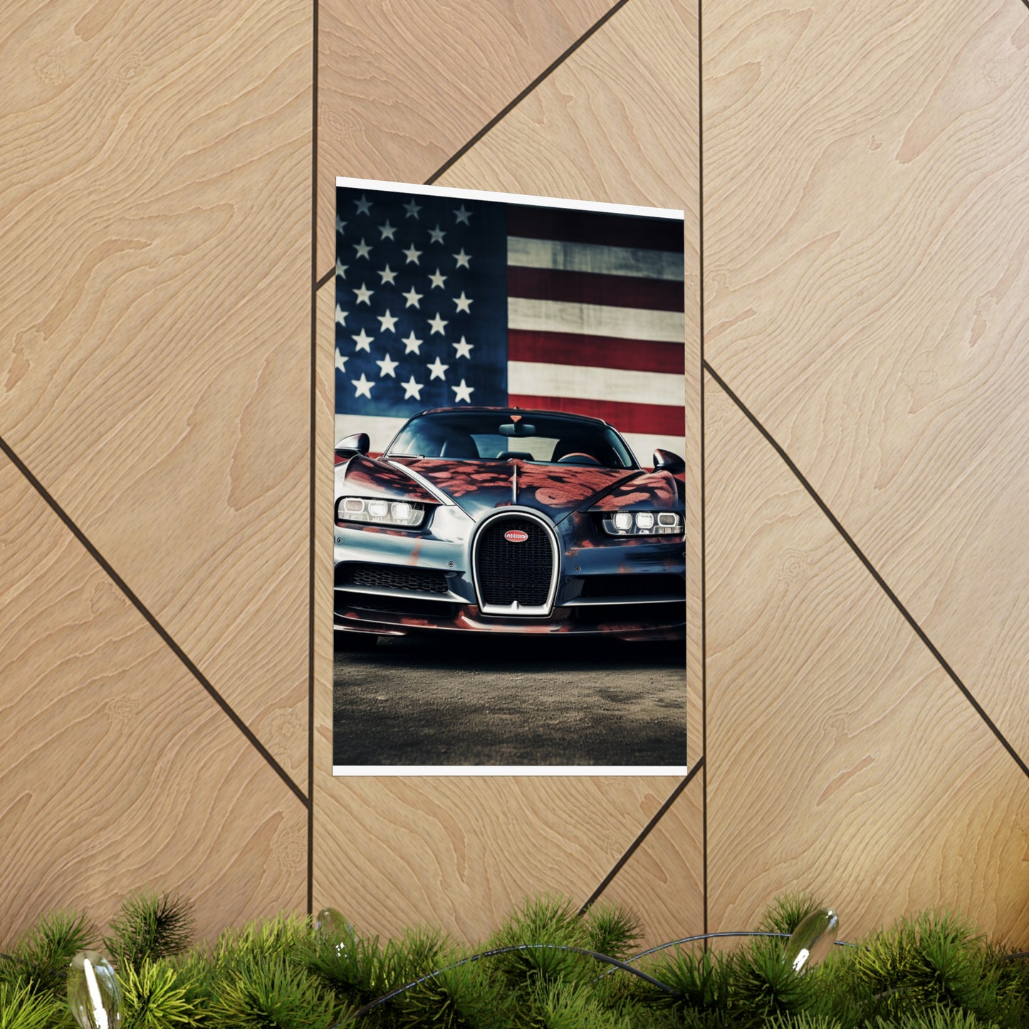 Premium Matte Vertical Posters Bugatti Flag 3