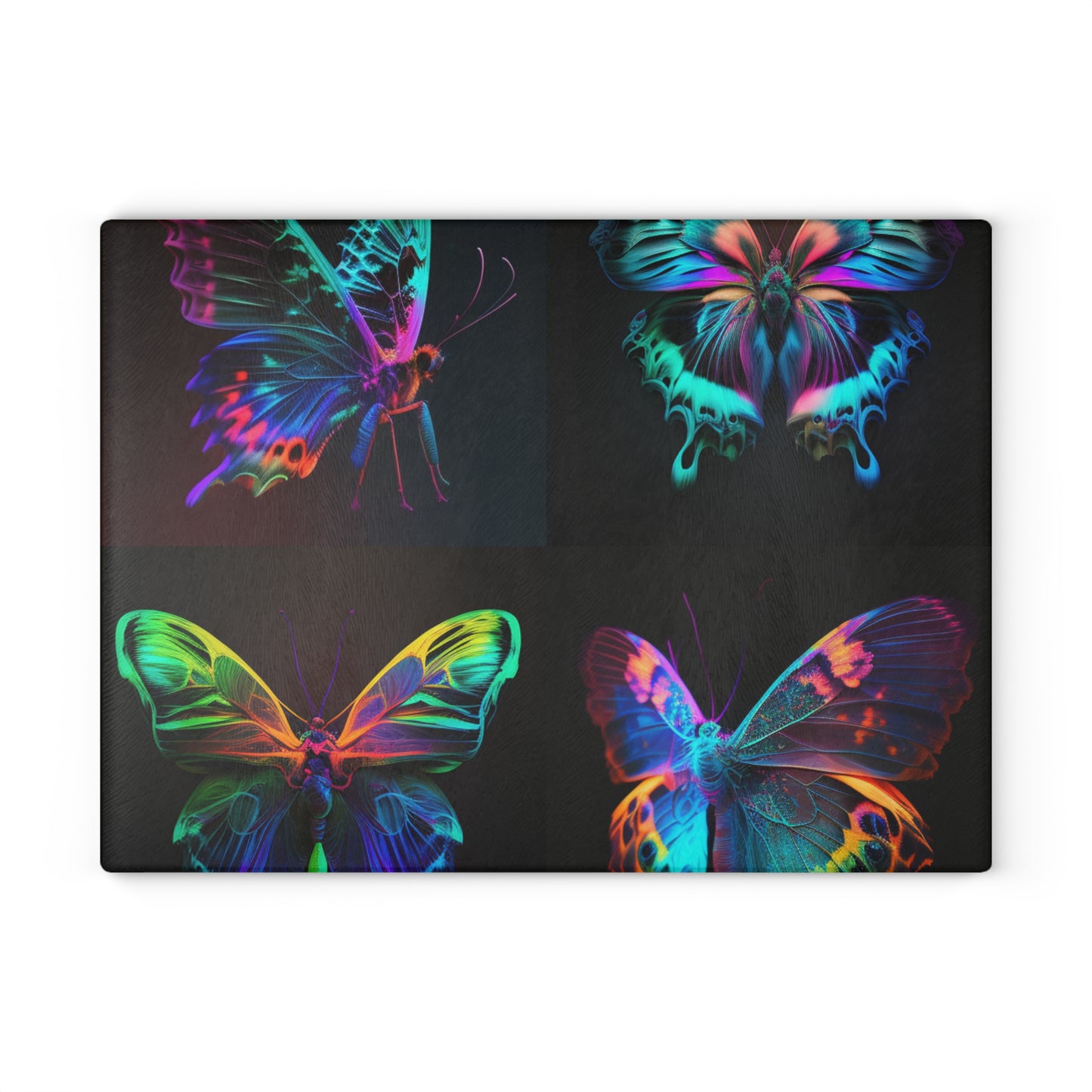 Glass Cutting Board Raw Hyper Color Butterfly 5